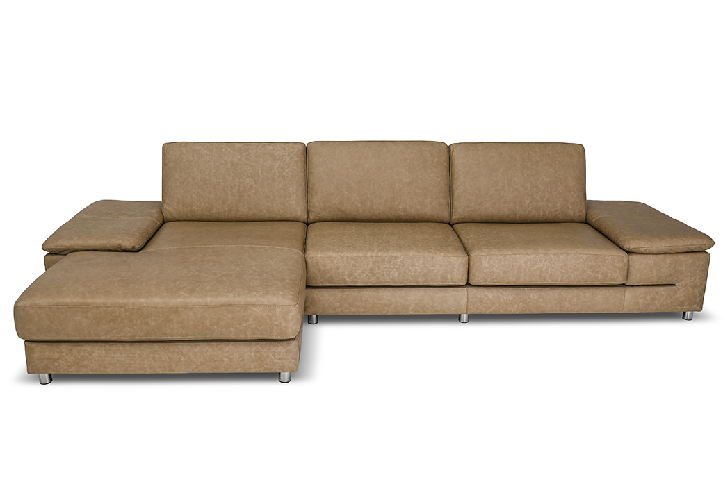 Filippo Ecksofa Leder Olly Beige