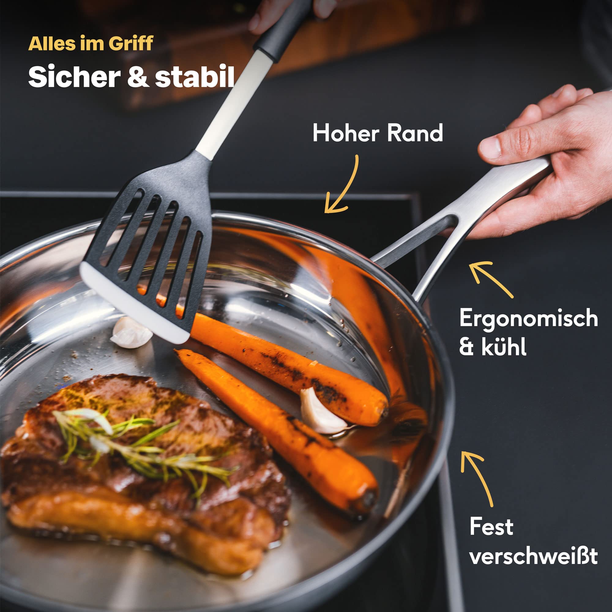Pfanne Unbeschichtet Edelstahl Silber Ø 28 cm