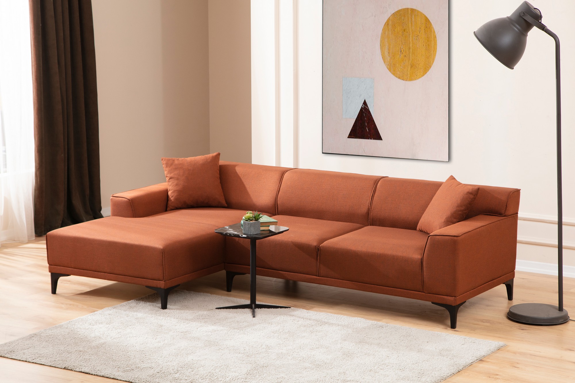 Petra L Corner sofa Orange