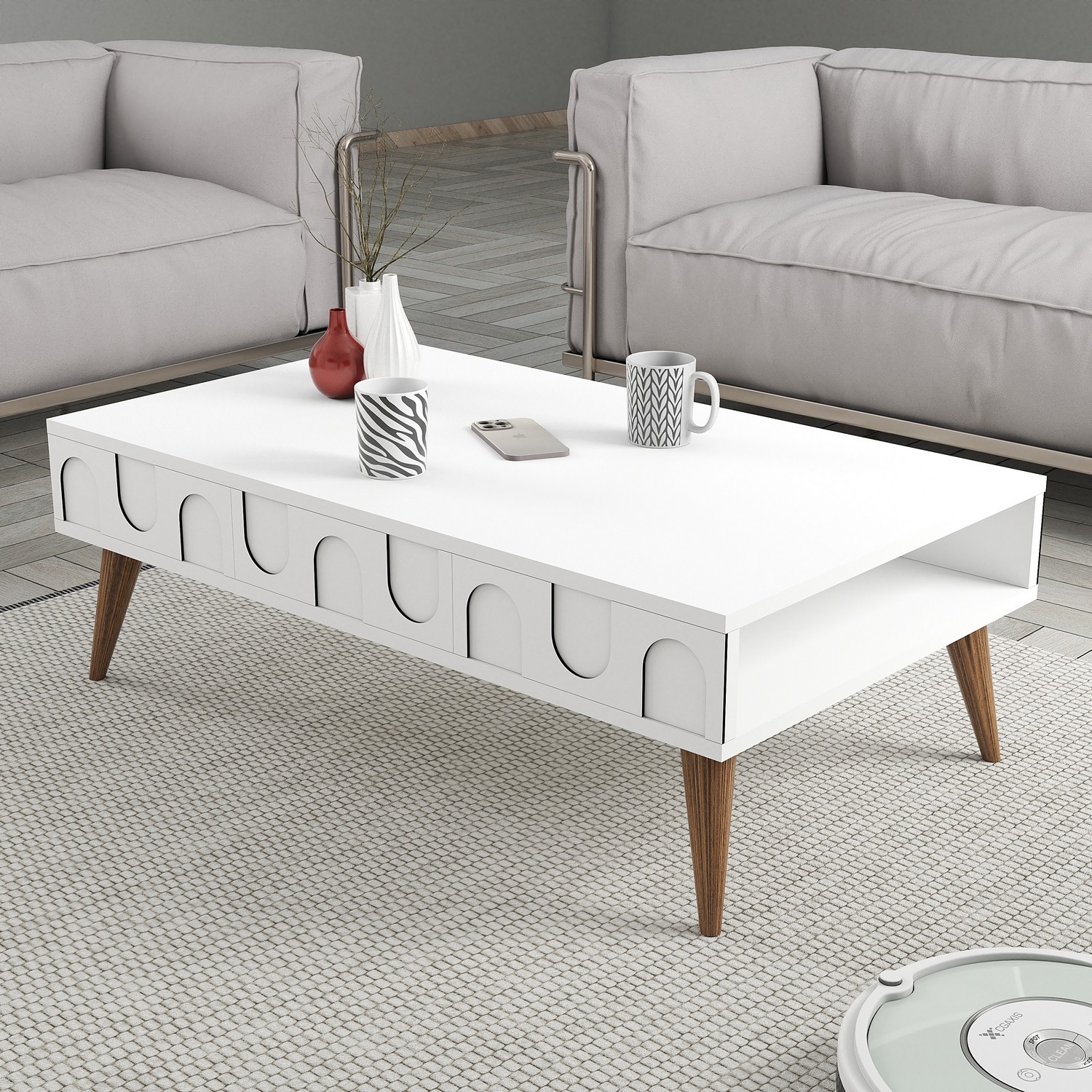 Lyon 34 Coffee table Wood veneer White