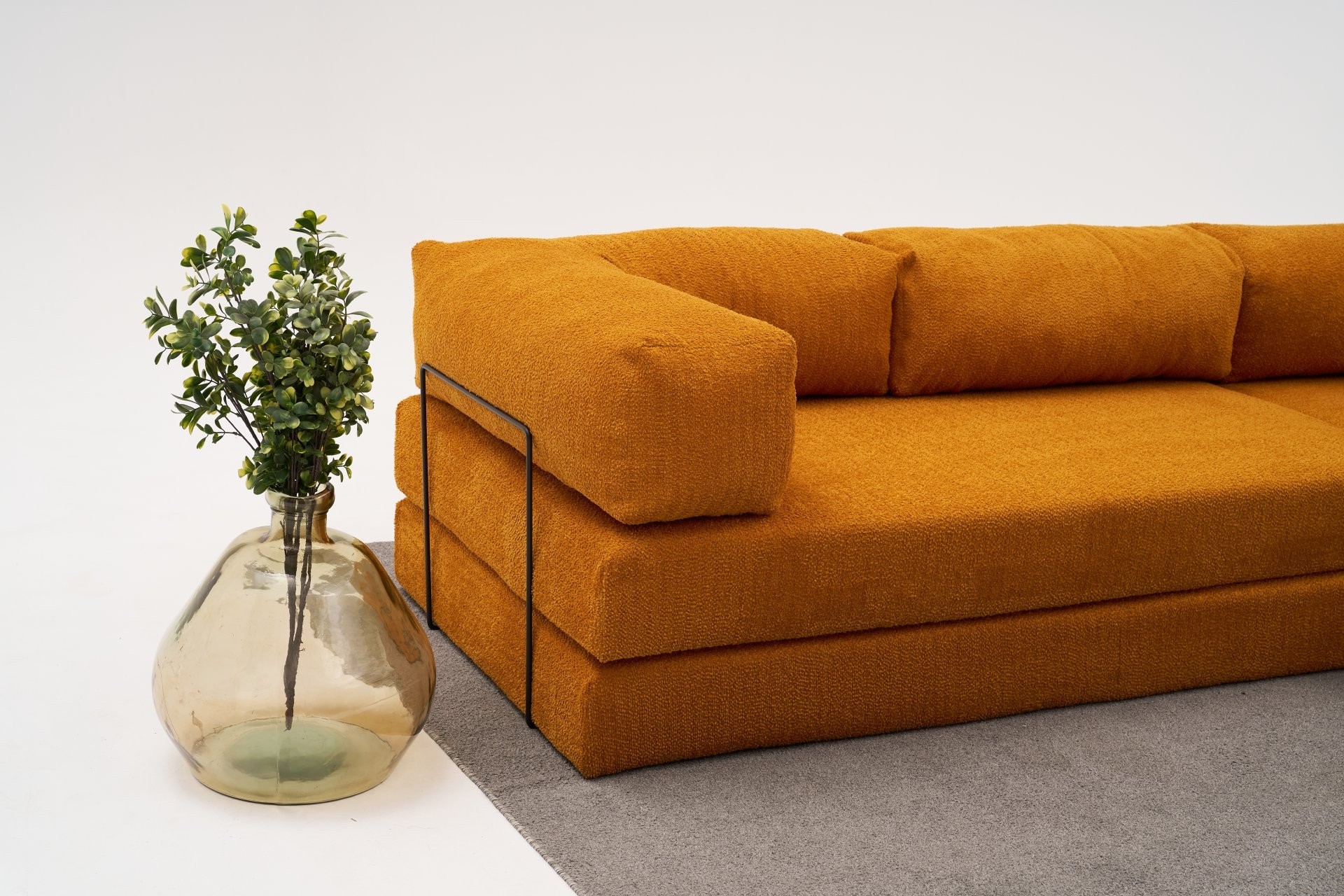 Comfort Schlafsofa Récamiere Rechts Orange