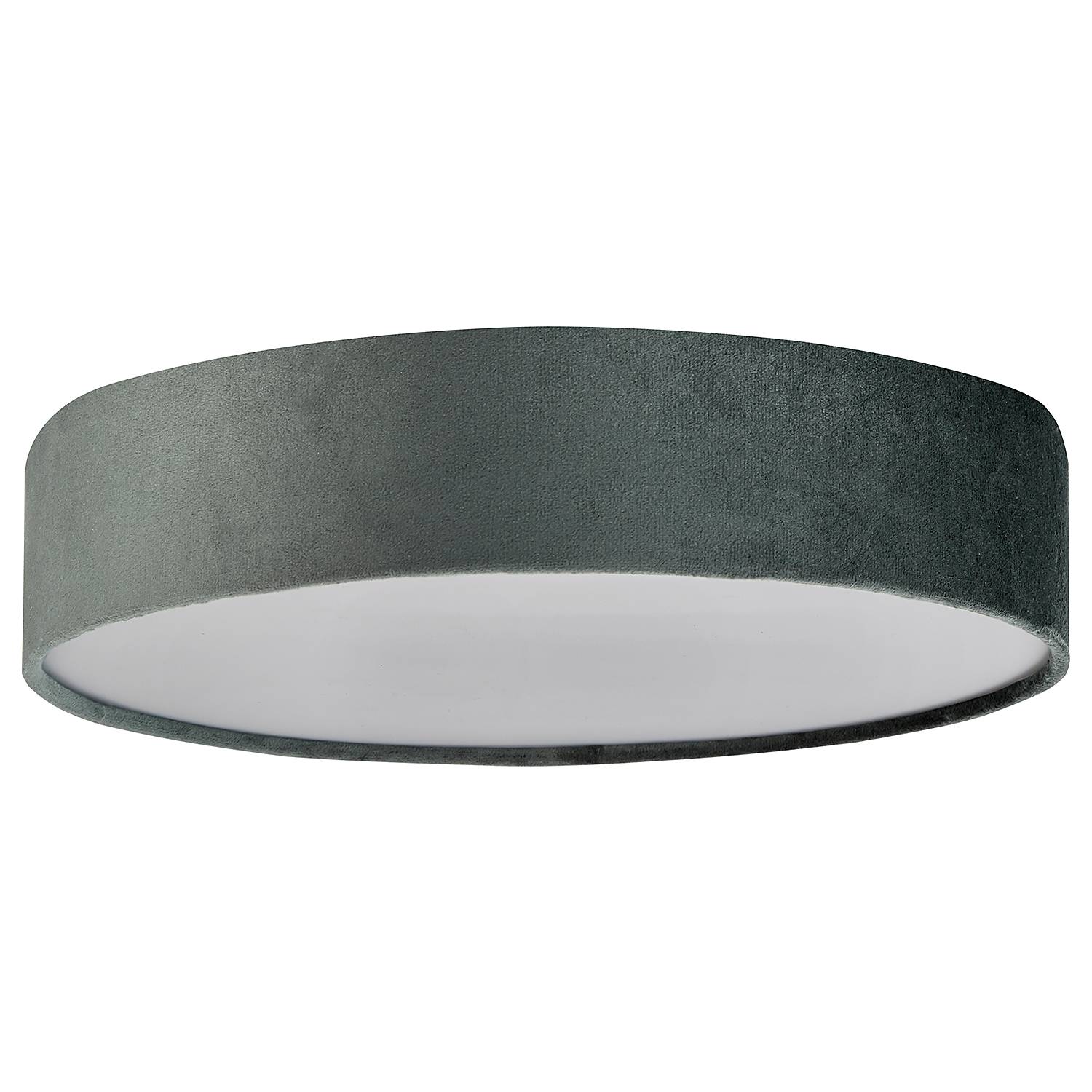 Deckenleuchte Drum Samt Grau Durchmesser: 50 cm