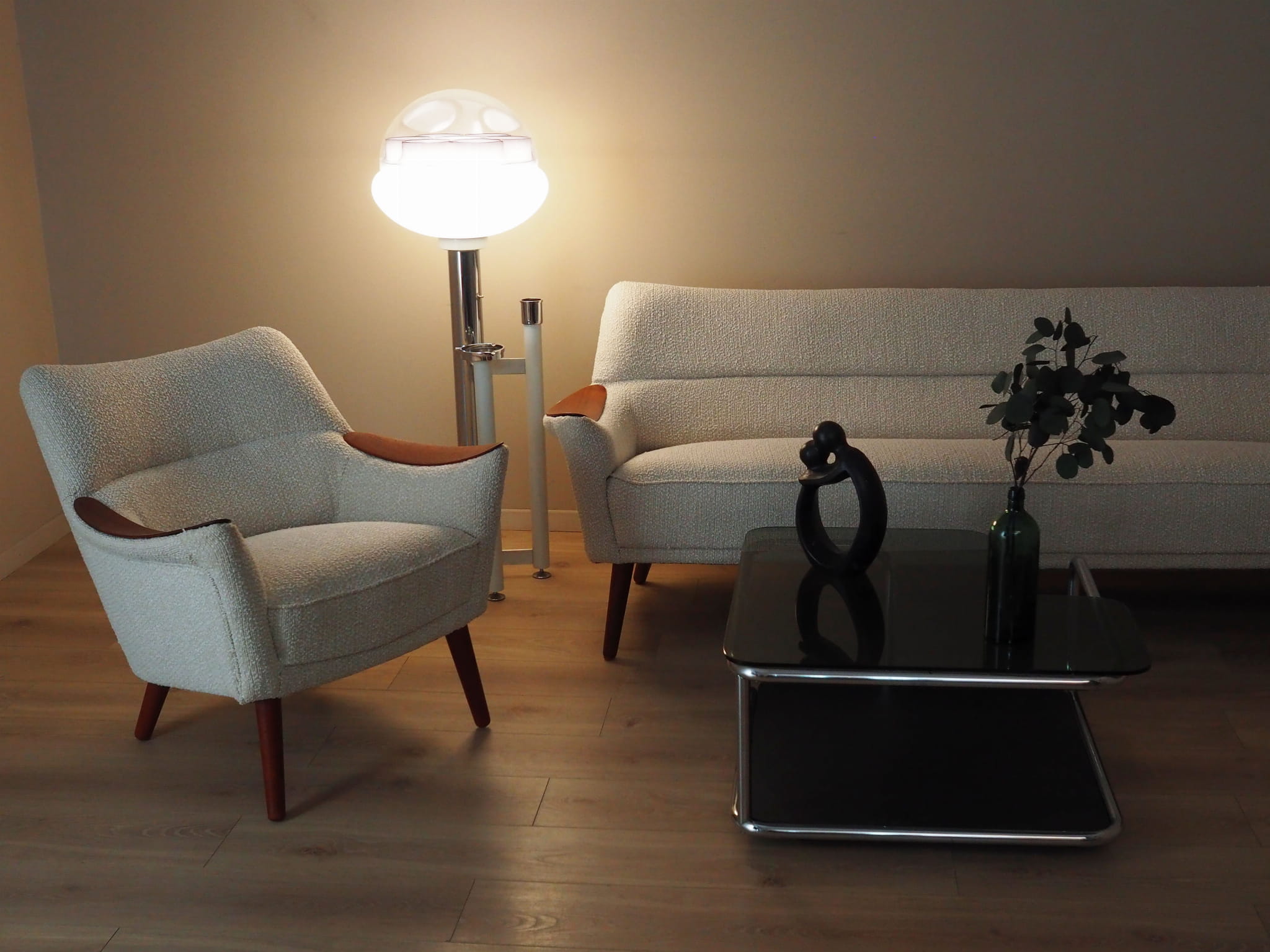 Space Age Stehlampe mit Aschenbecher 1960er Jahre
