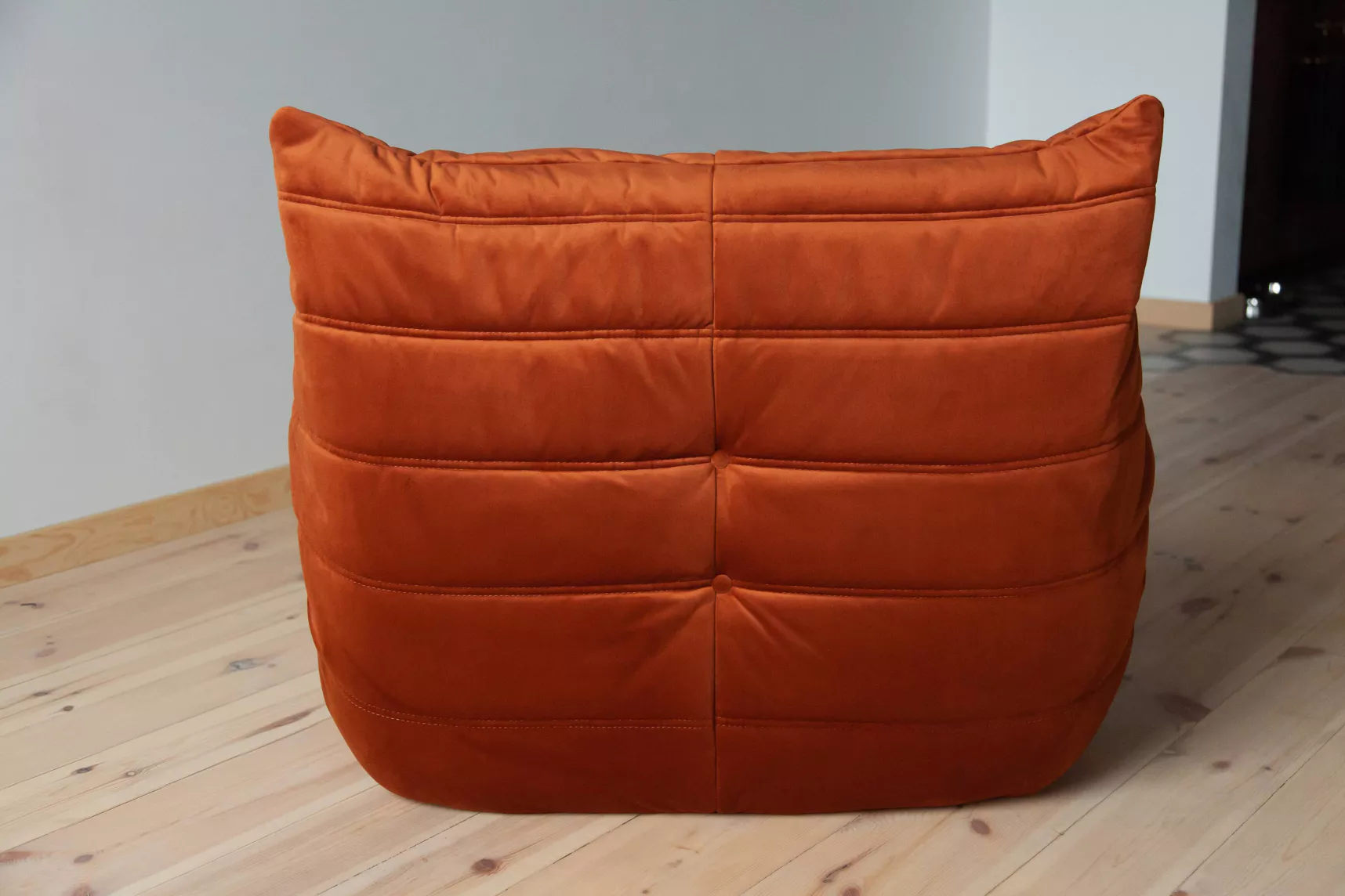 Togo Sessel und Ottoman Set Samt Bernstein-Orange