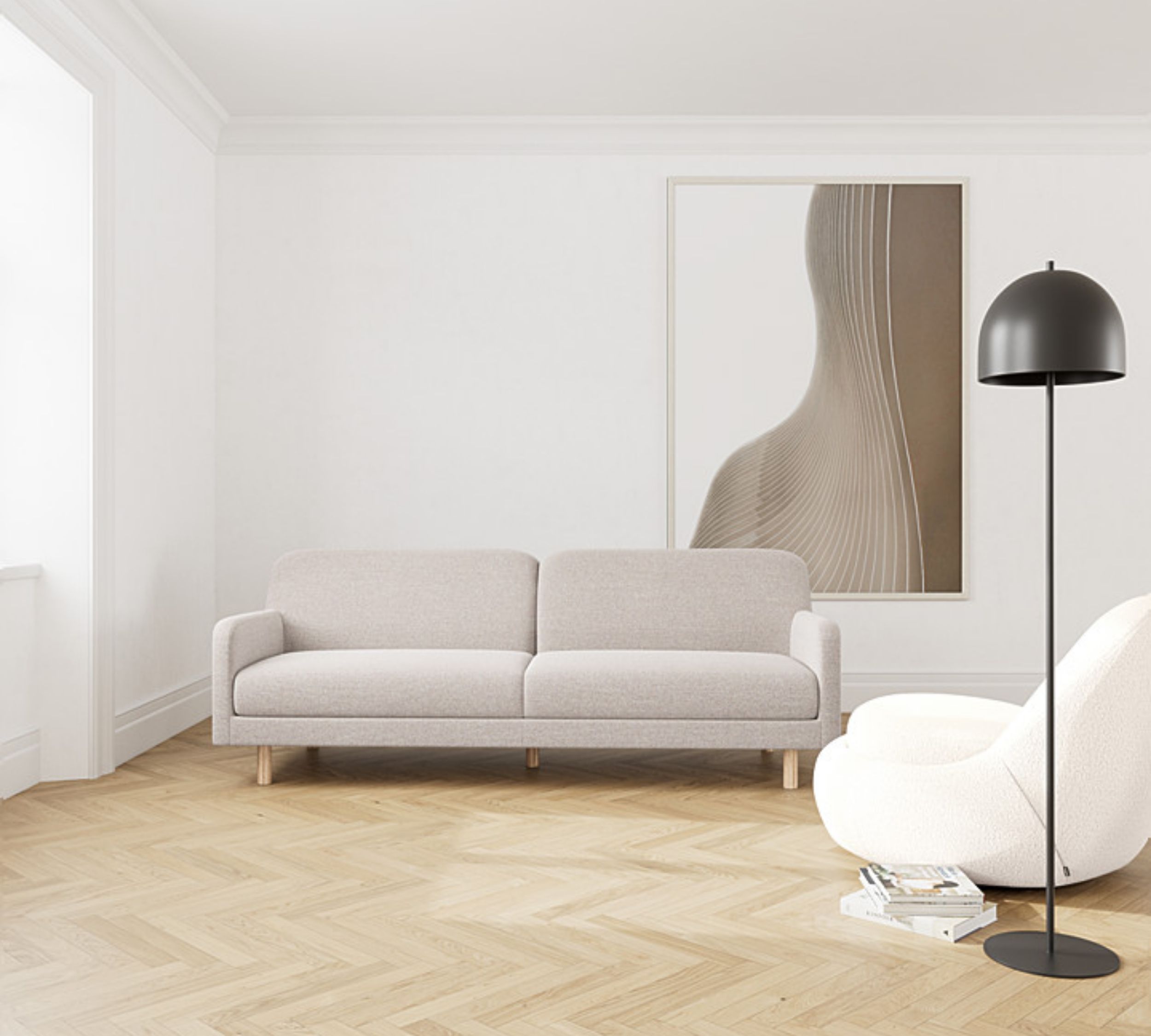 Landon Sofa 3-Sitzer Agnes Brown