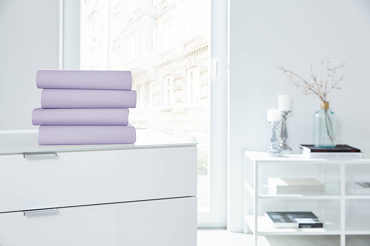 Spannbettttuch Baumwolle Lavendel 190 x 200cm