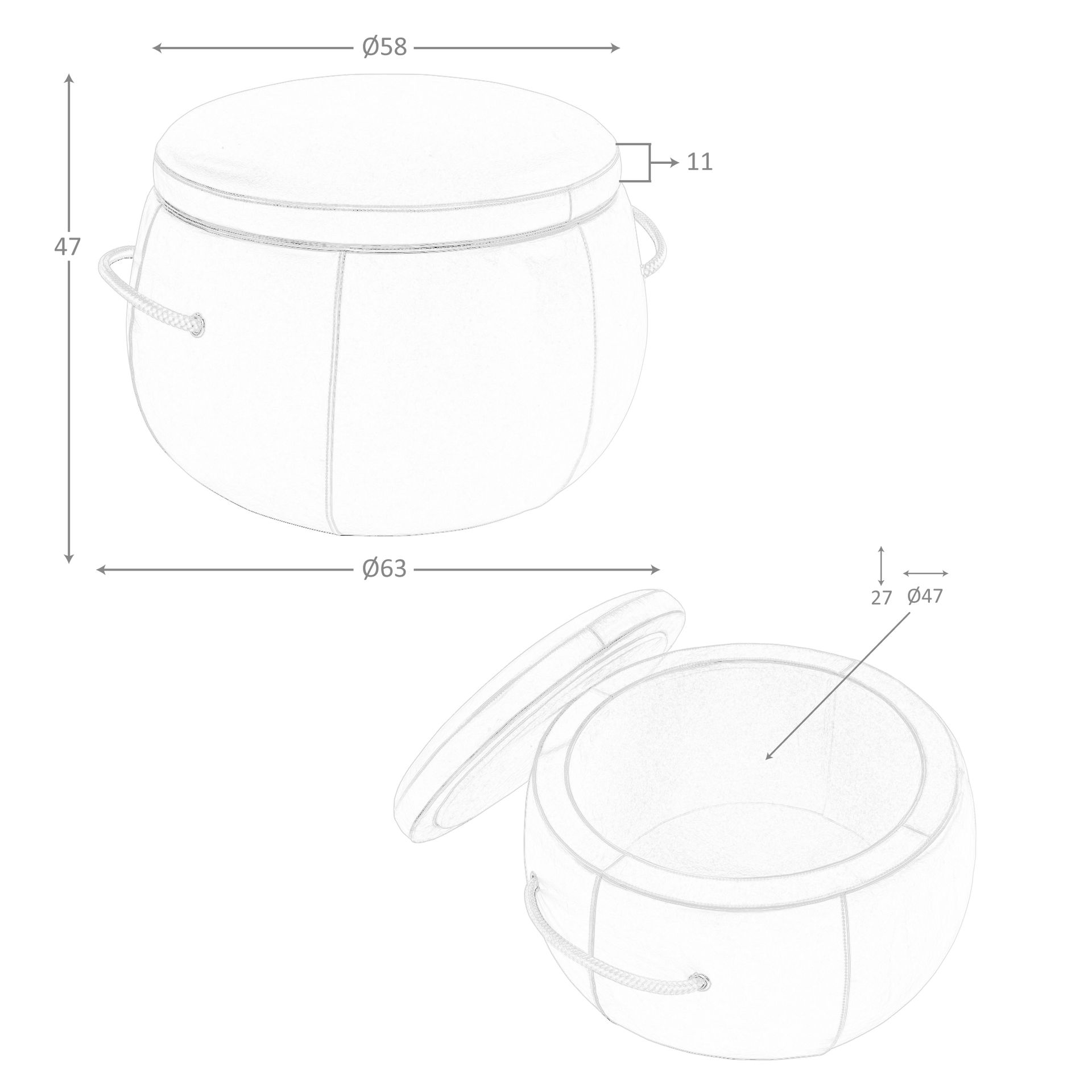 Sitzpuff aus Kamelleder 5171
