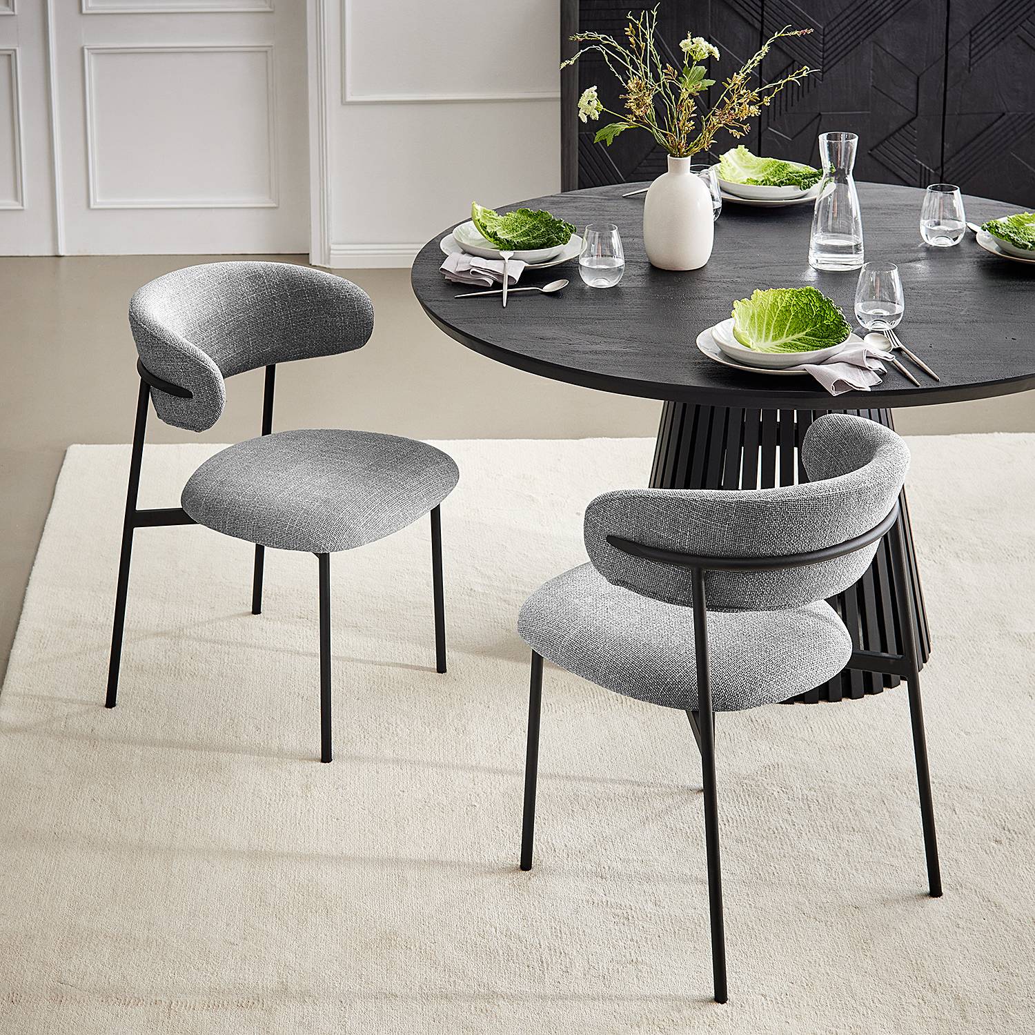 2x Polsterstuhl Podington Grau
