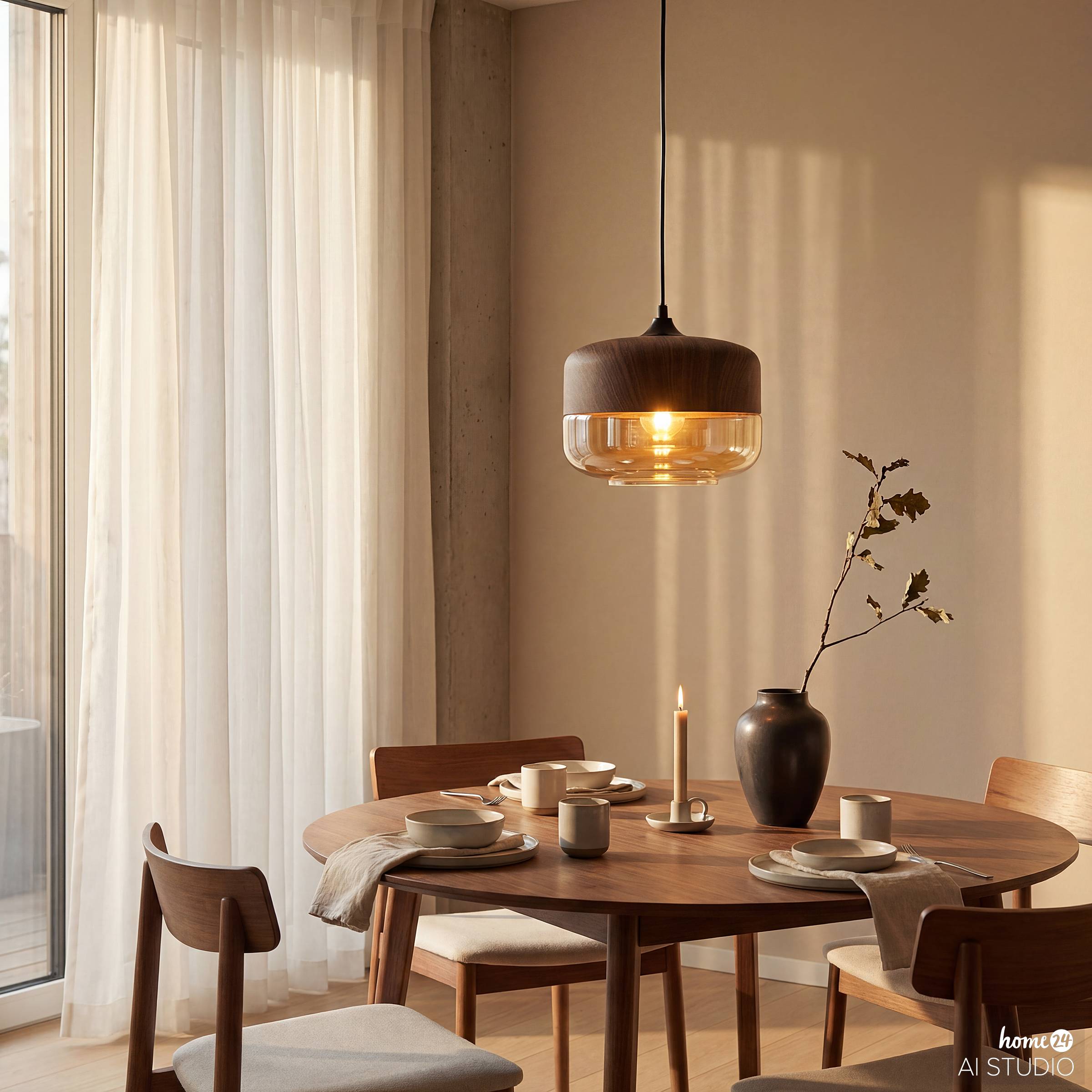 KAVON Pendant Light 1-Light Colored Glass Iron