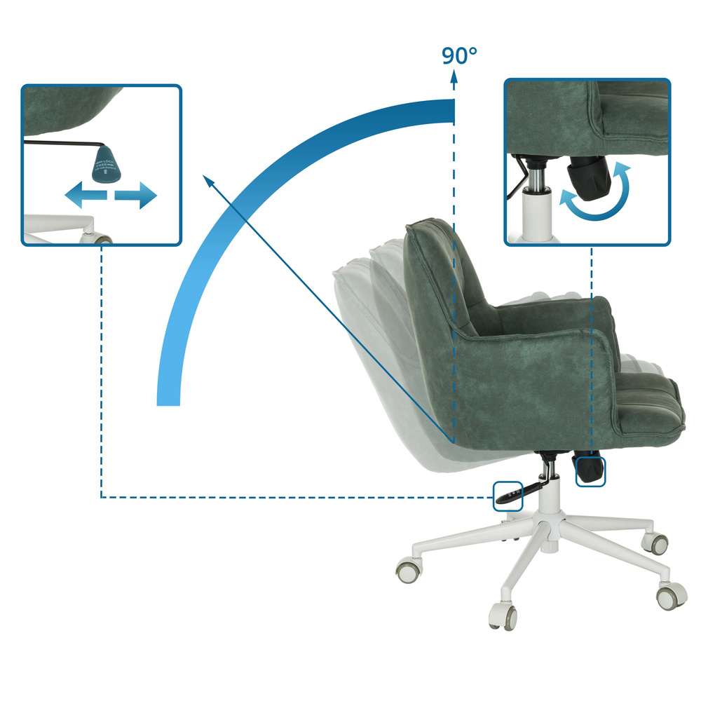 SOLAO LIFE W Office Chair Swivel Fabric Gray