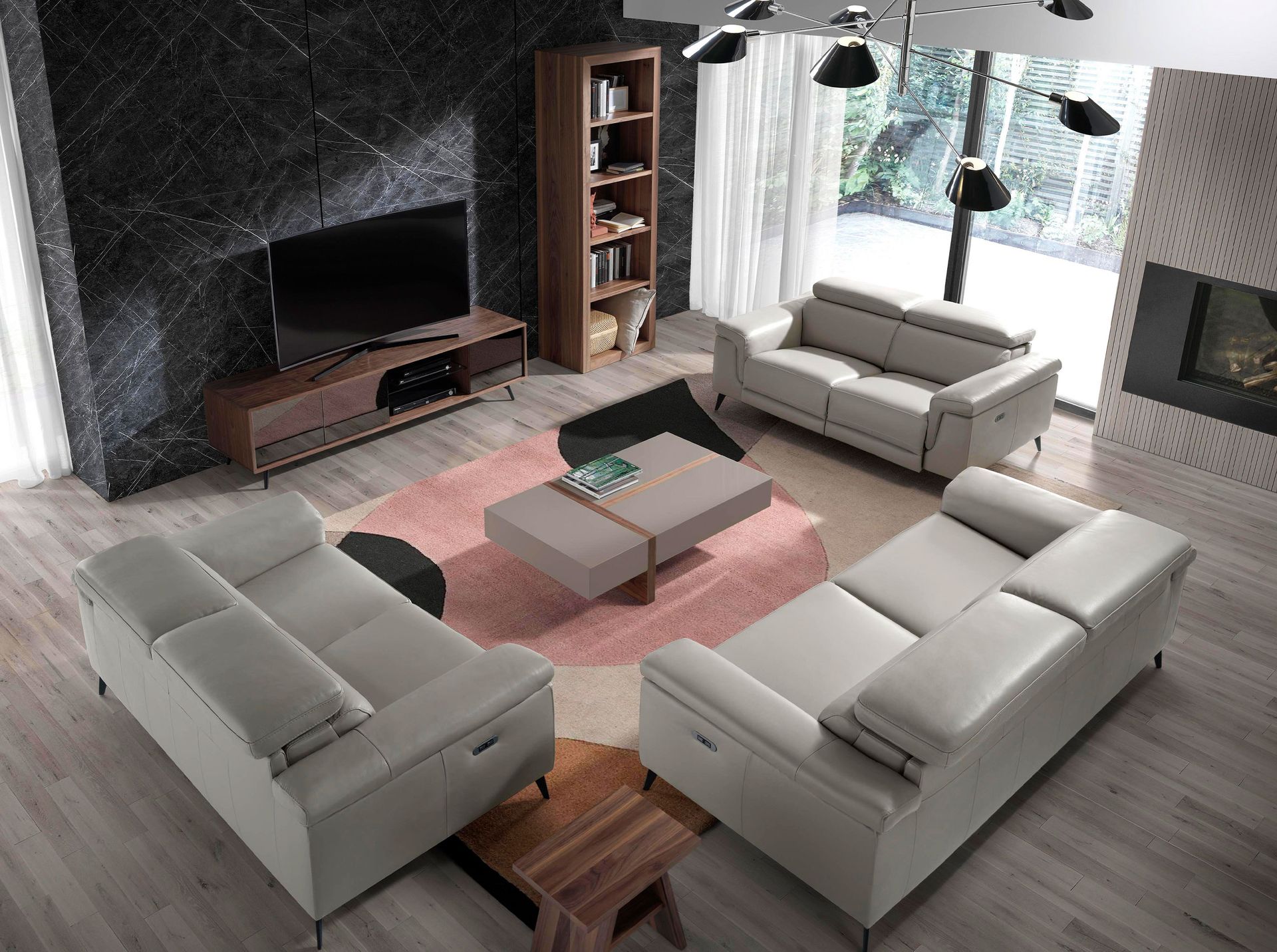 TV Lowboard 3223 Glass Brown Black