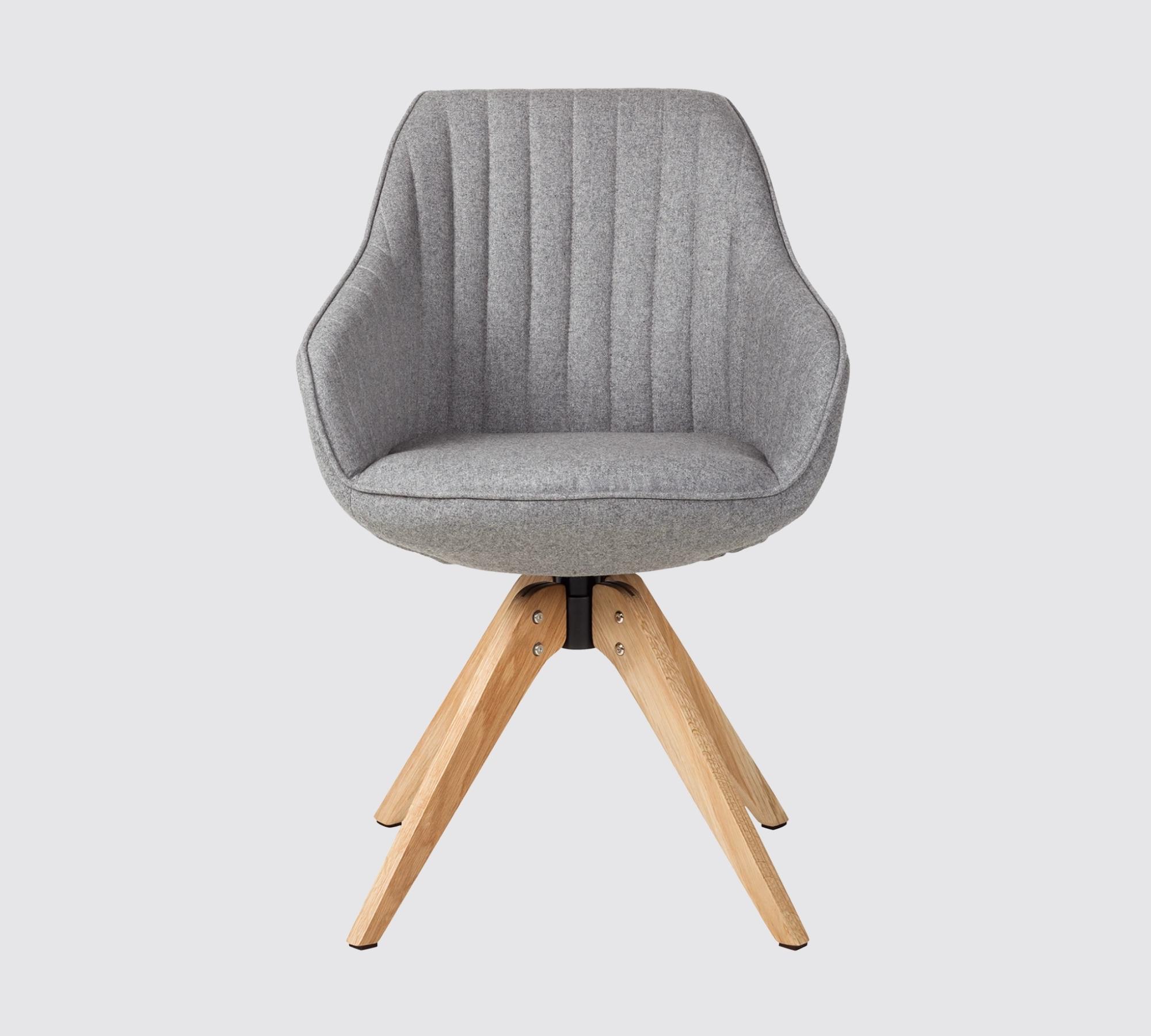 Gemütlicher Armlehnstuhl Filz Holz Mix Grau