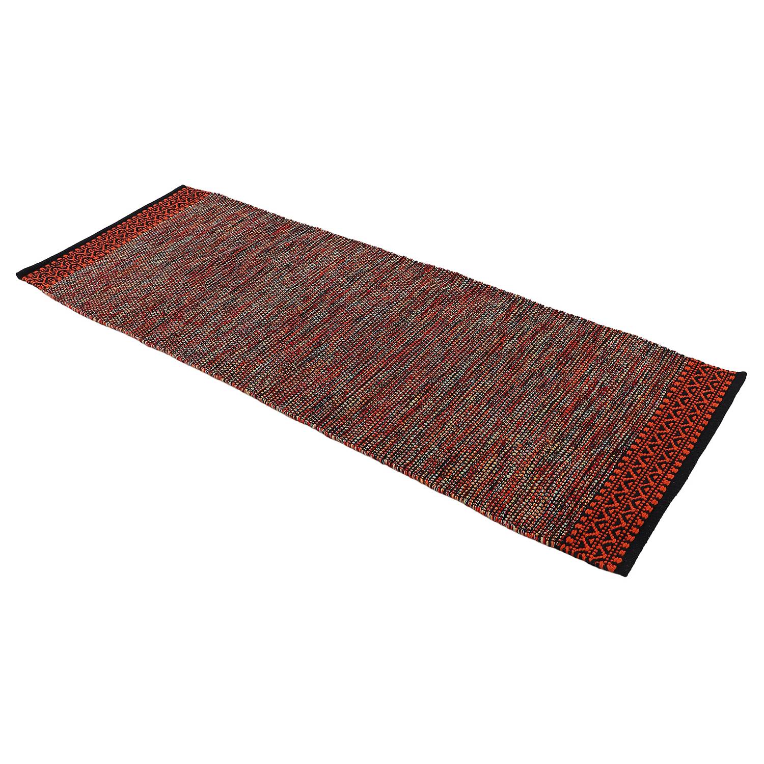 Kelim Mia Läufer Baumwolle Wendbar Orange 60 x 180 cm