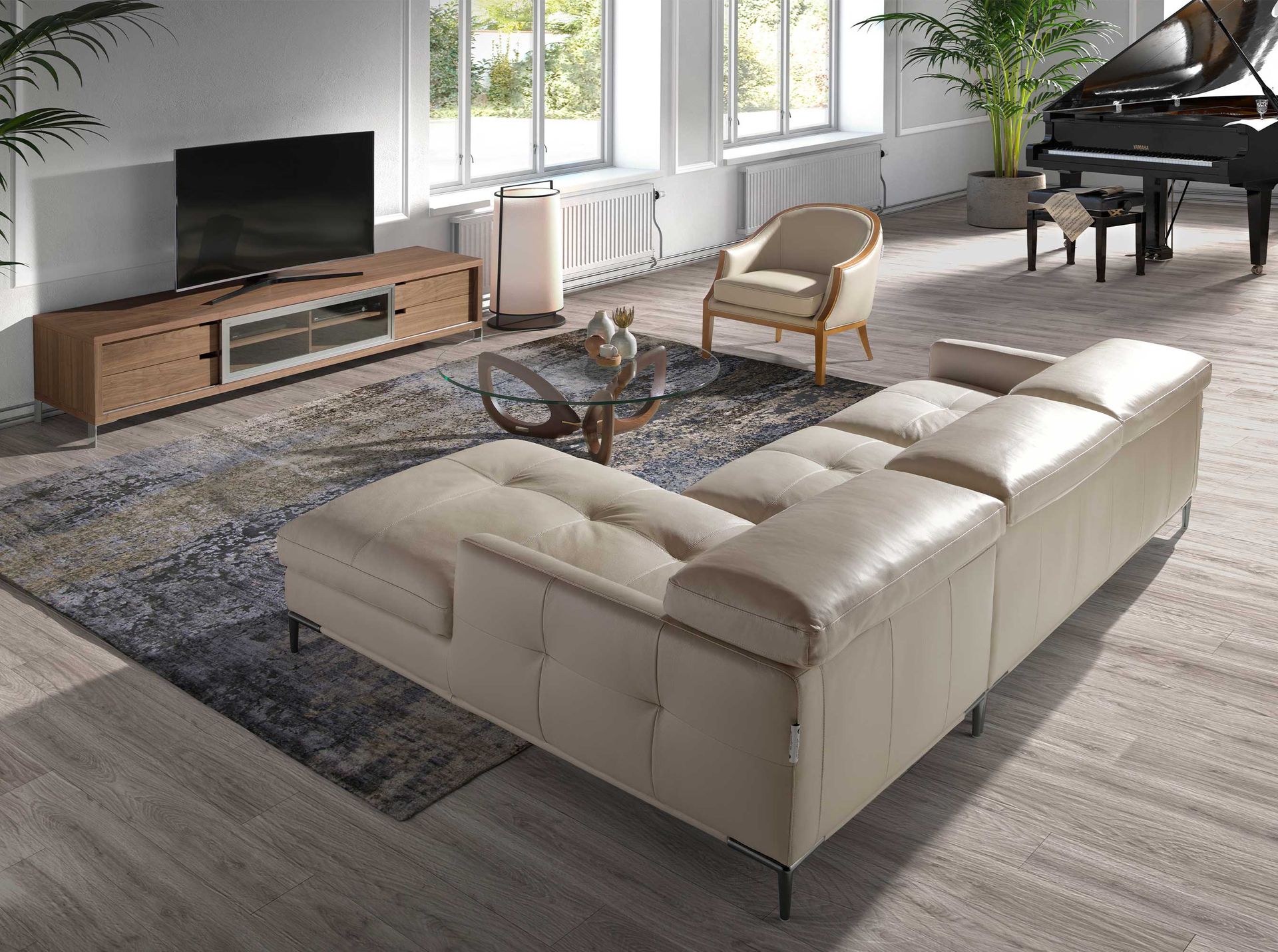 Runder Couchtisch Glas Braun