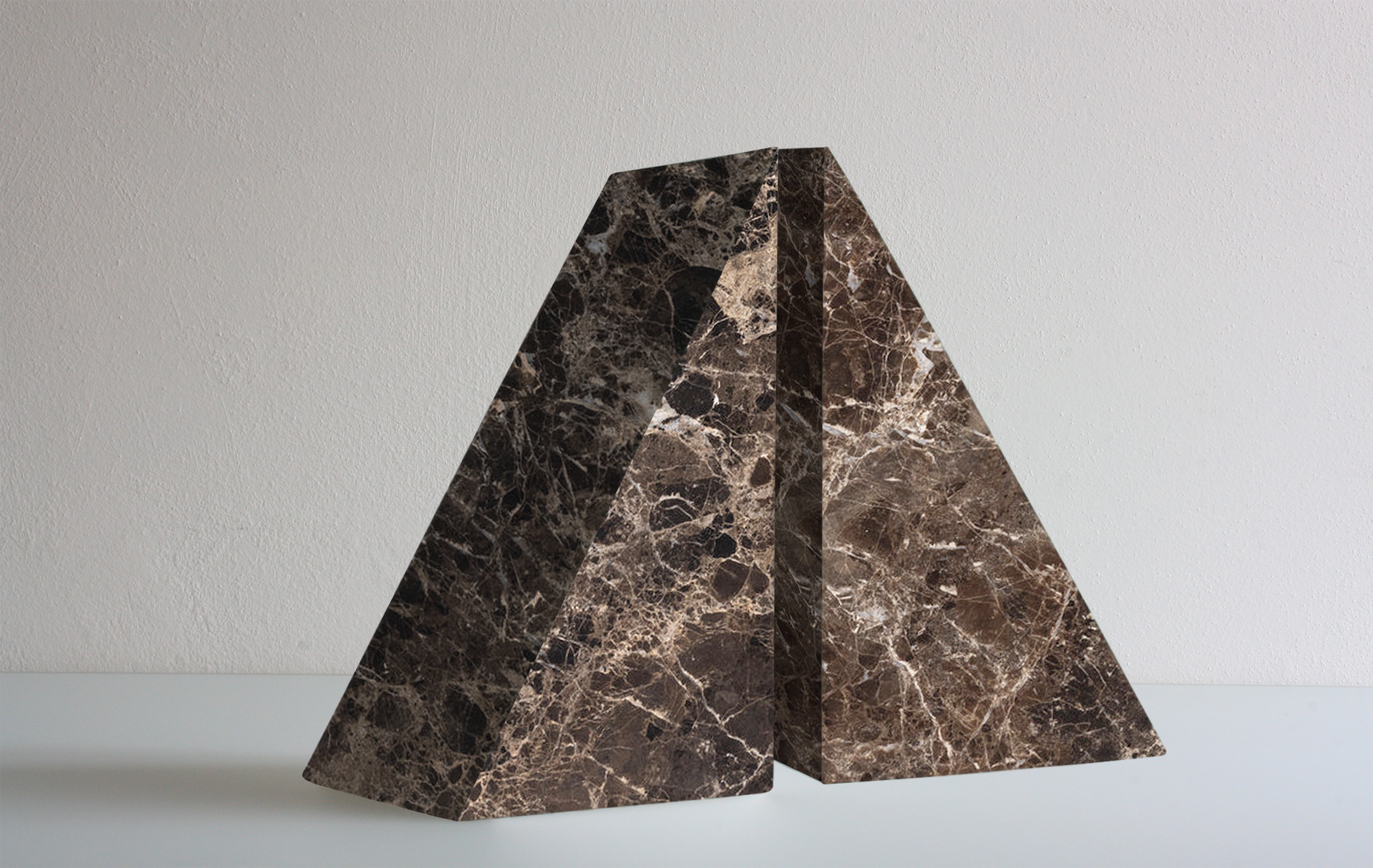 2x Bookend Emperador Stone Brown Gold