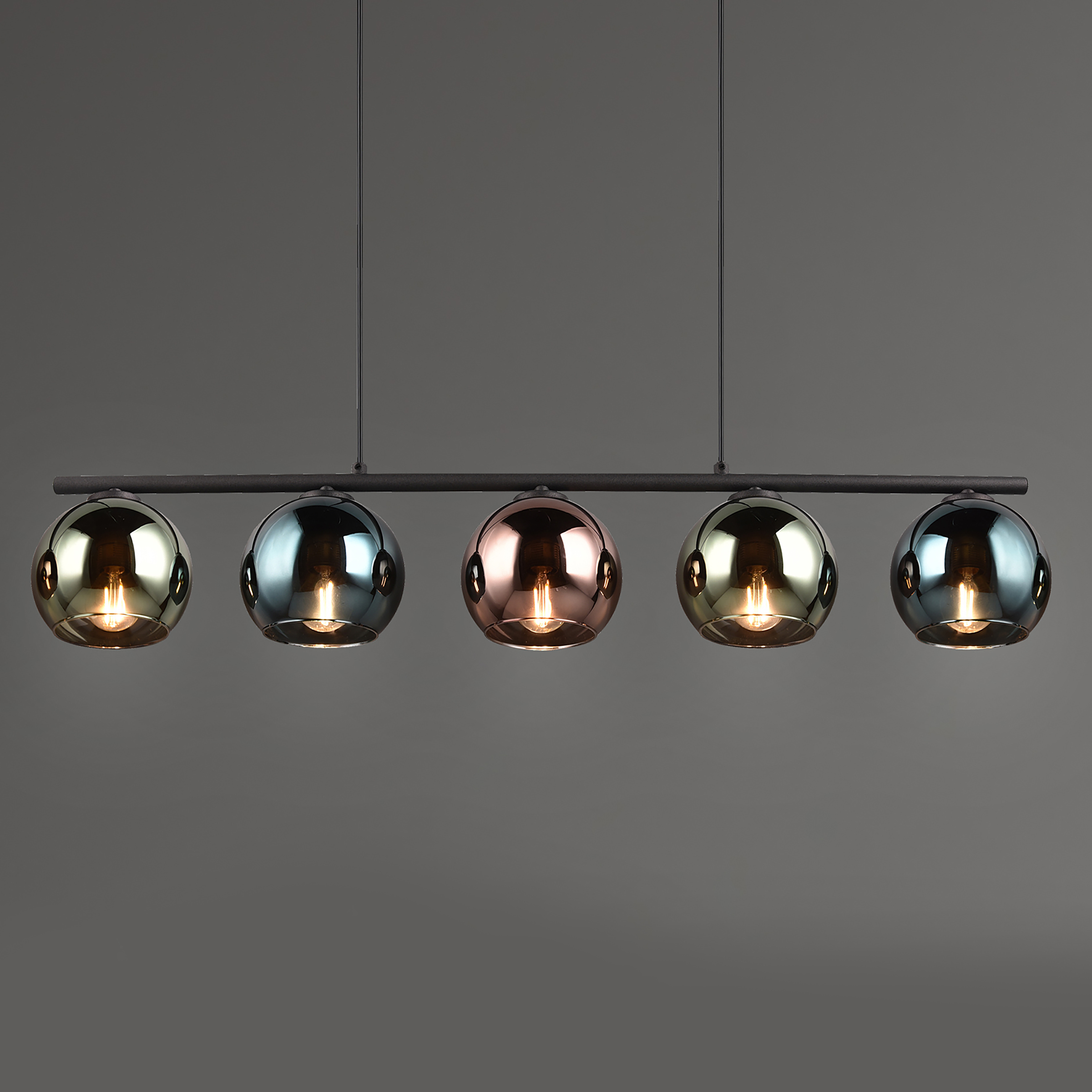 Pendant lamp Sheldon Smoked glass Multicolor