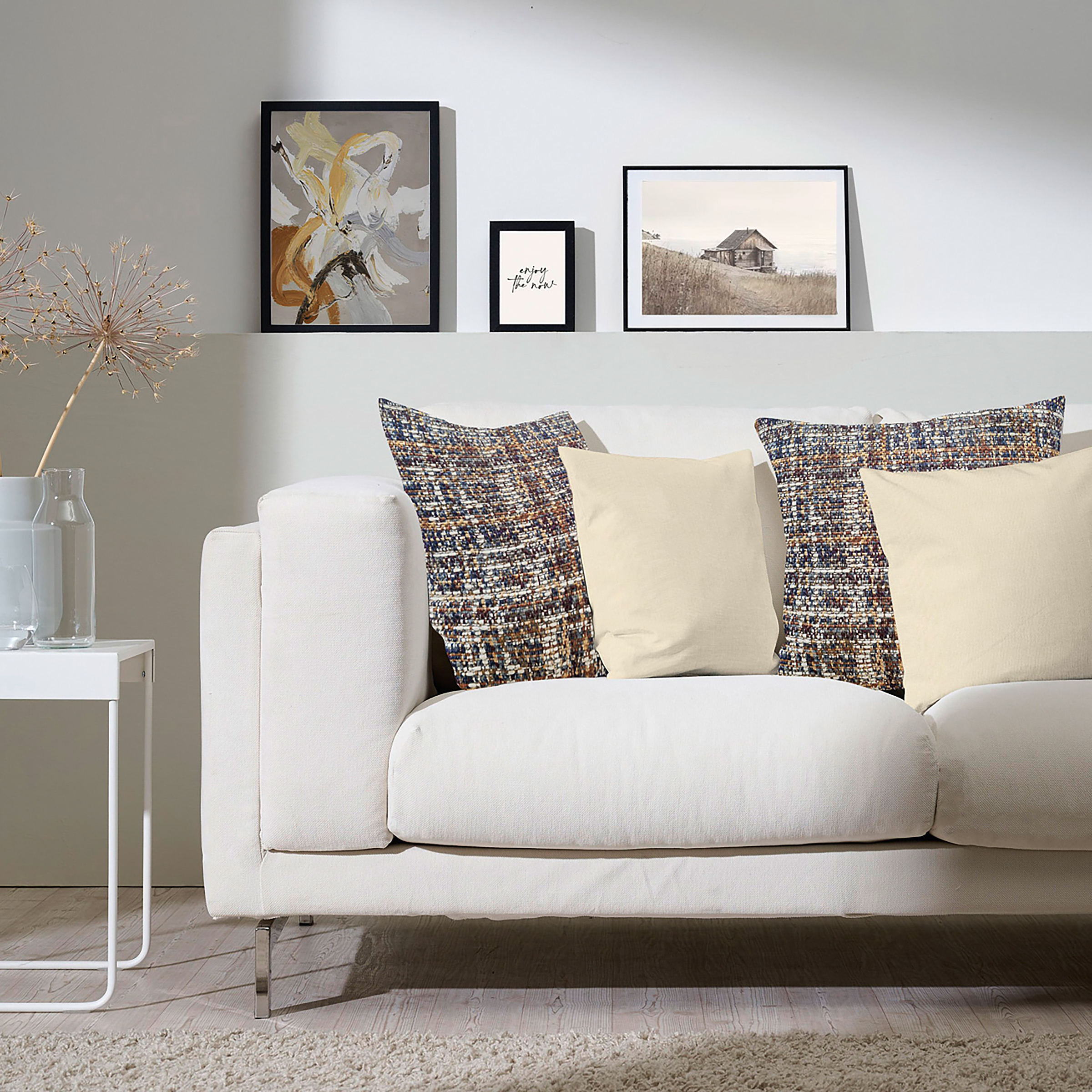 Chalet Dekokissenbezug Jacquard-Gewebe Grau Terrakotta 46x46cm