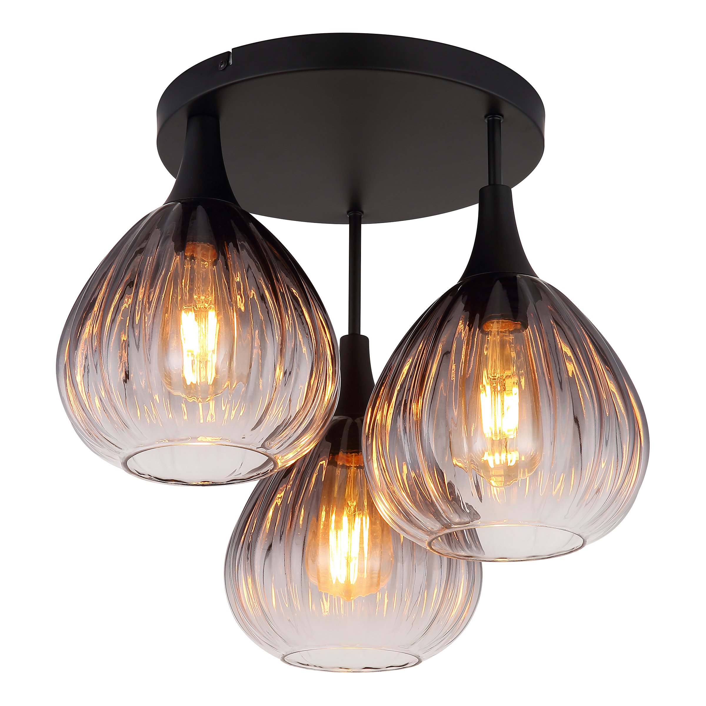 Ceiling light Olsen Type A Smoked Glass Black