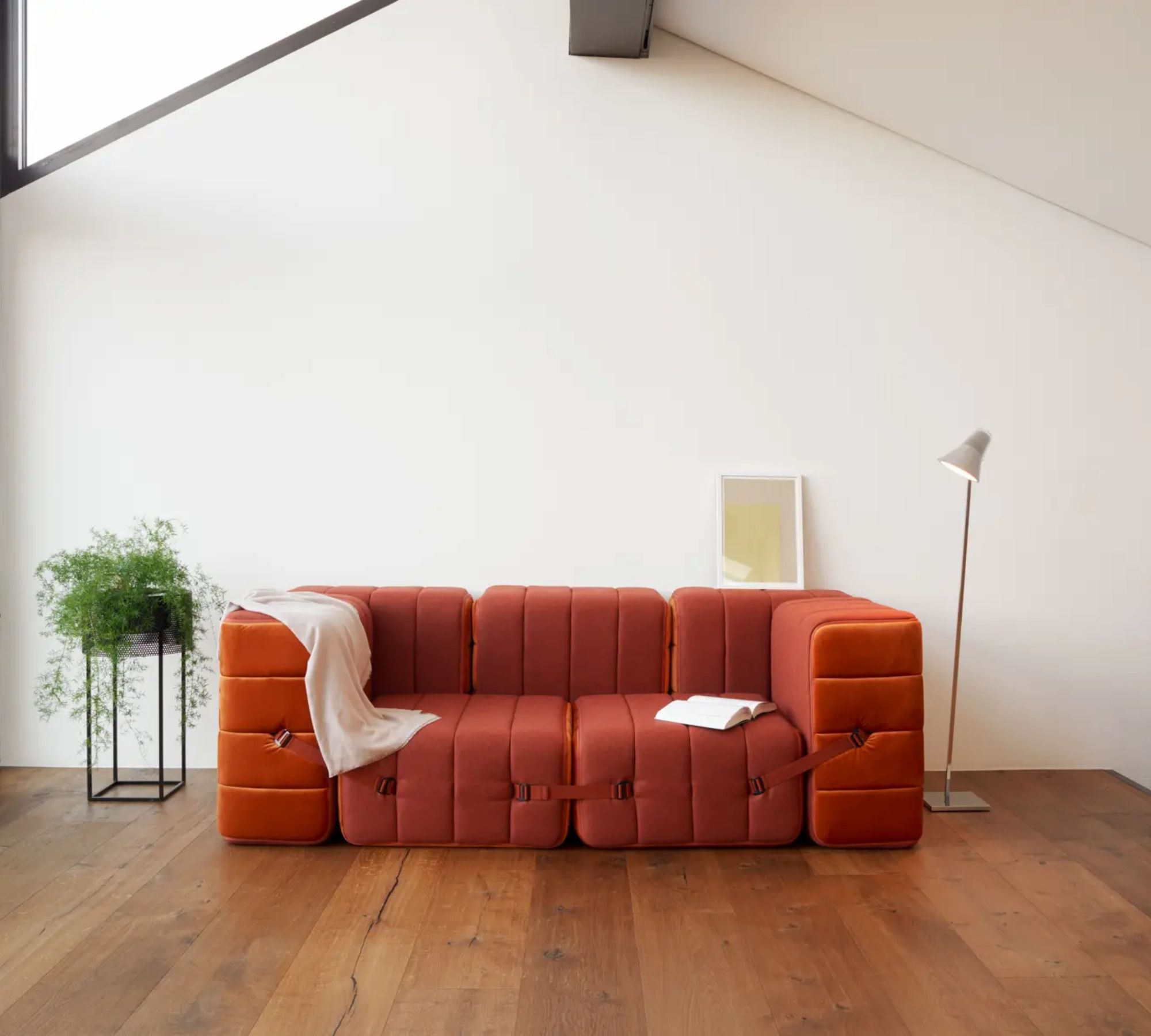 2-seater Modular Sofa System Curt Set of 4 Green
