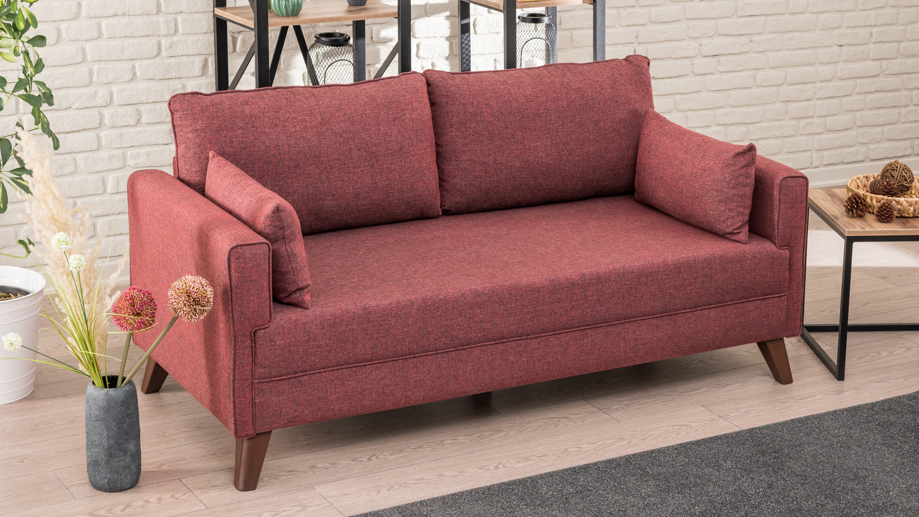 Bella Sofa 2-Sitzer Rot