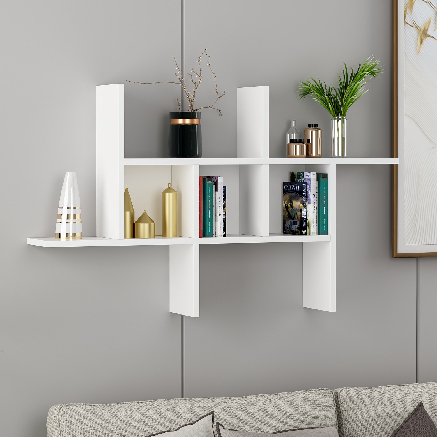 Madagascar Wall Shelf Wood Veneer White