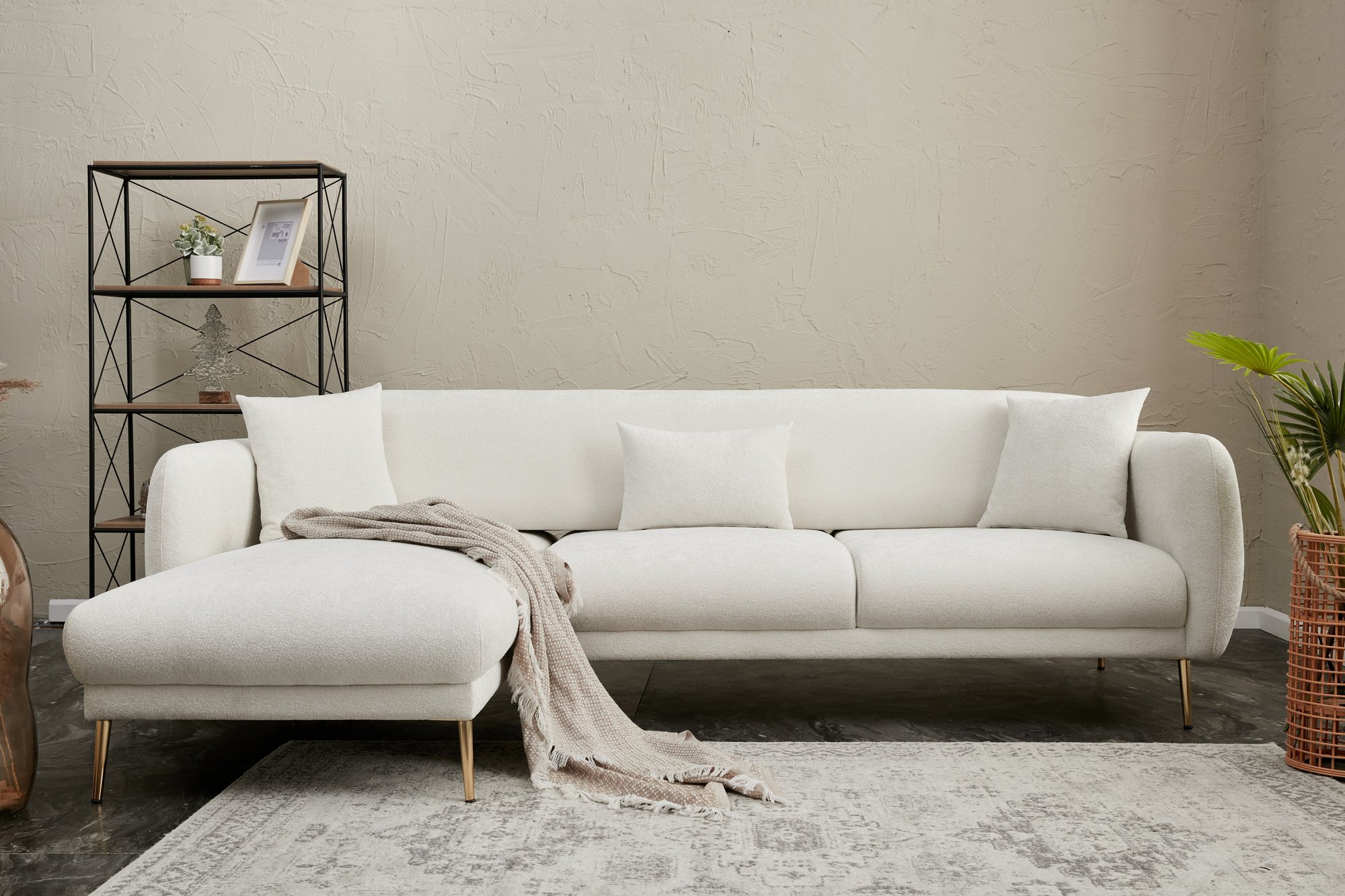 Simena Sofa Récamiere Links Creme