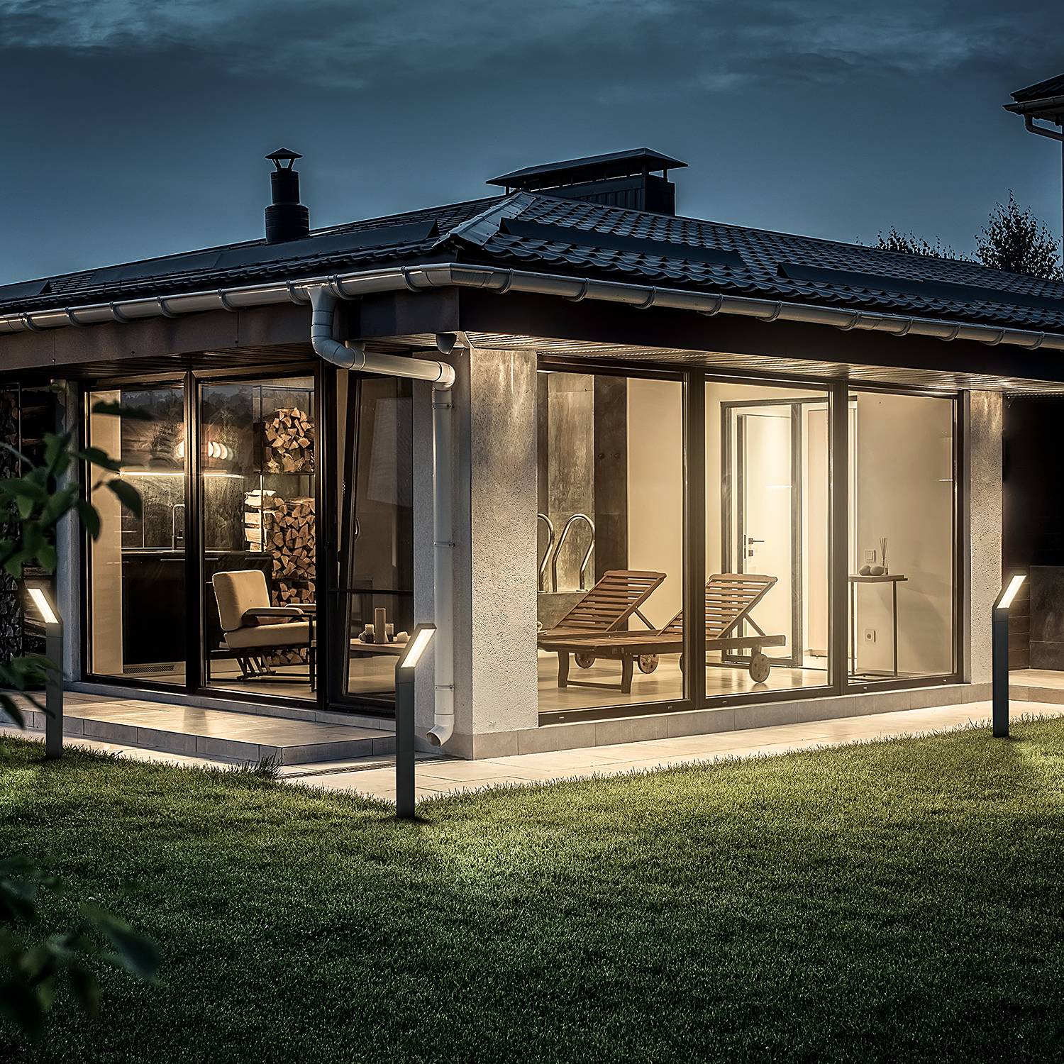 Dyna LED-Wegeleuchte Aluminium Schwarz