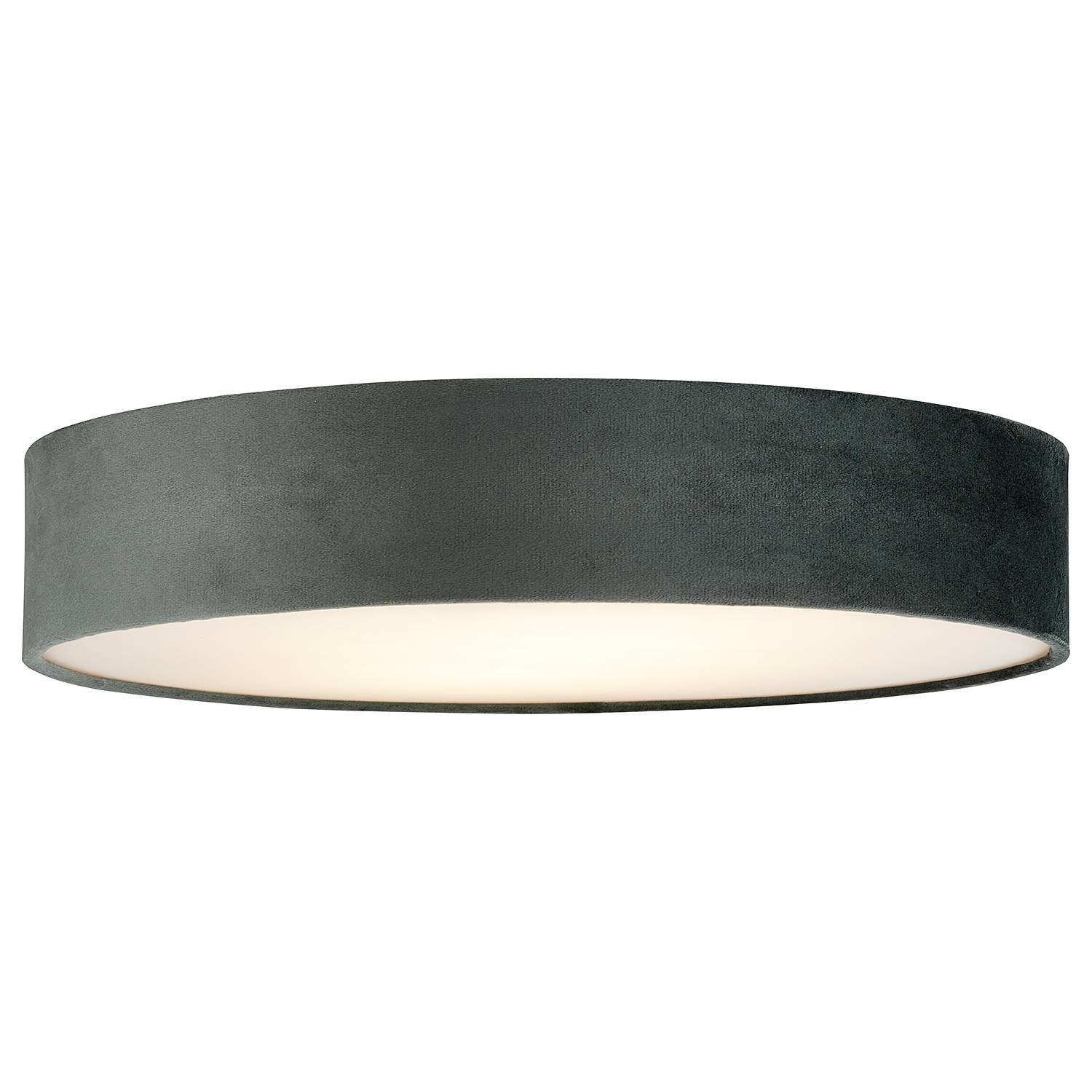 Deckenleuchte Drum Samt Grau Durchmesser: 50 cm