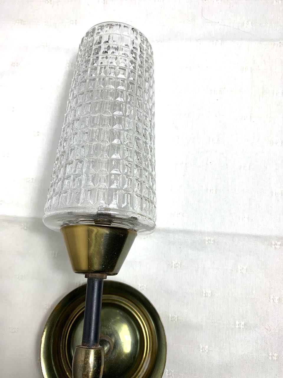 Vintage Wandlampe Glas Messing Metallfarben