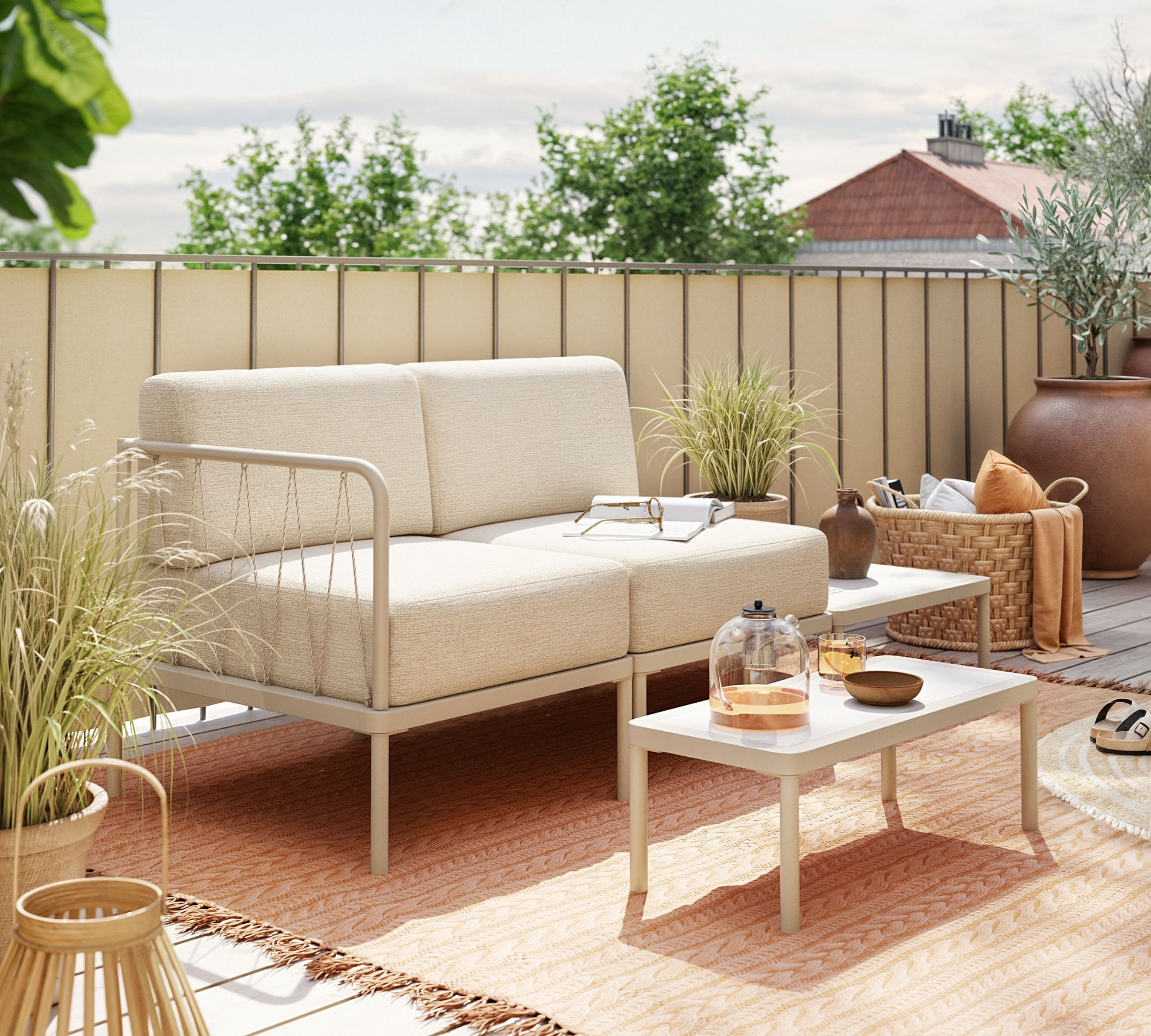 Hadley Outdoor 1-Sitzer Modul Links Marzipan