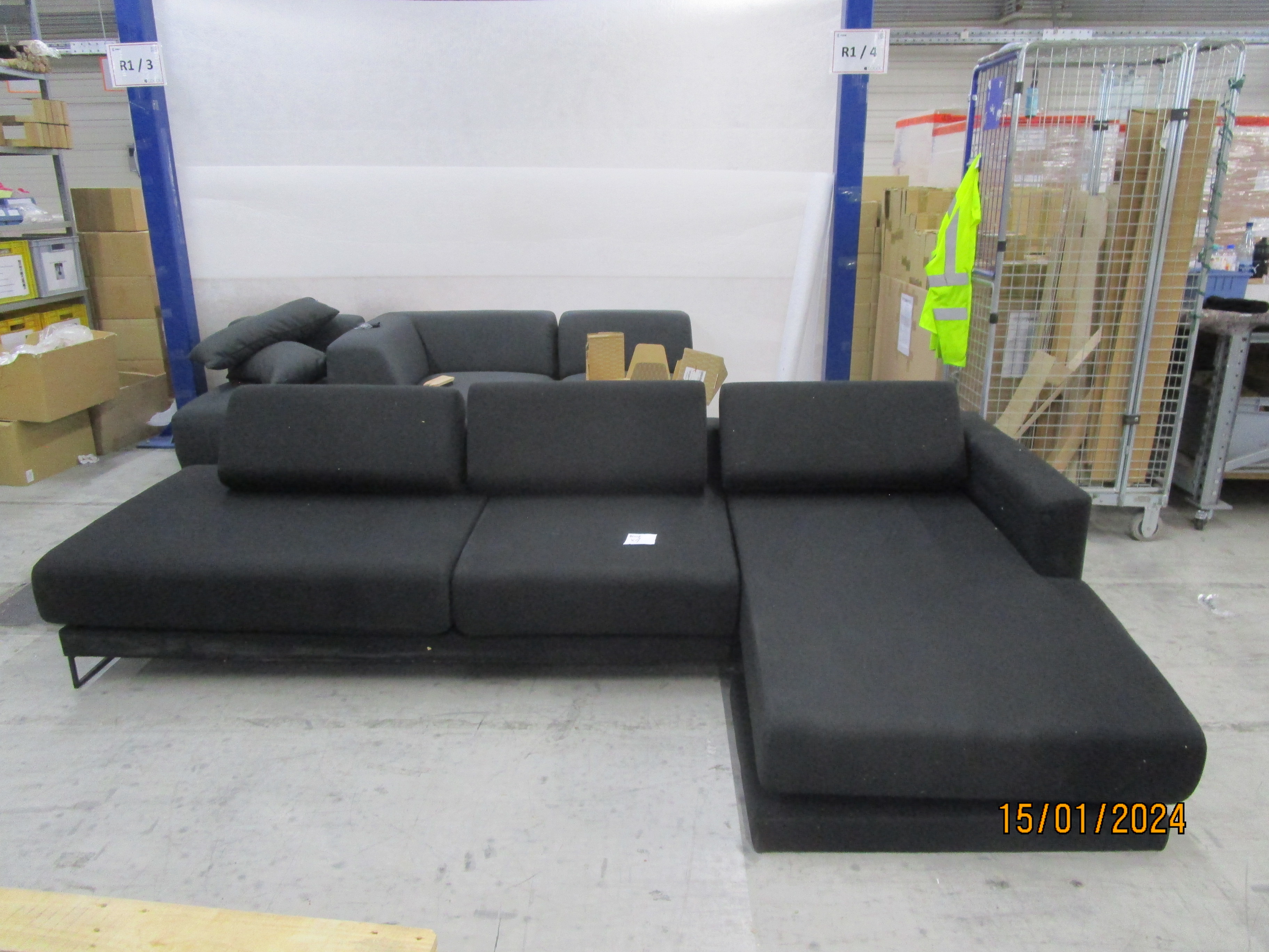 Tyme Sofa Récamiere Rechts Feingewebe Anthrazit