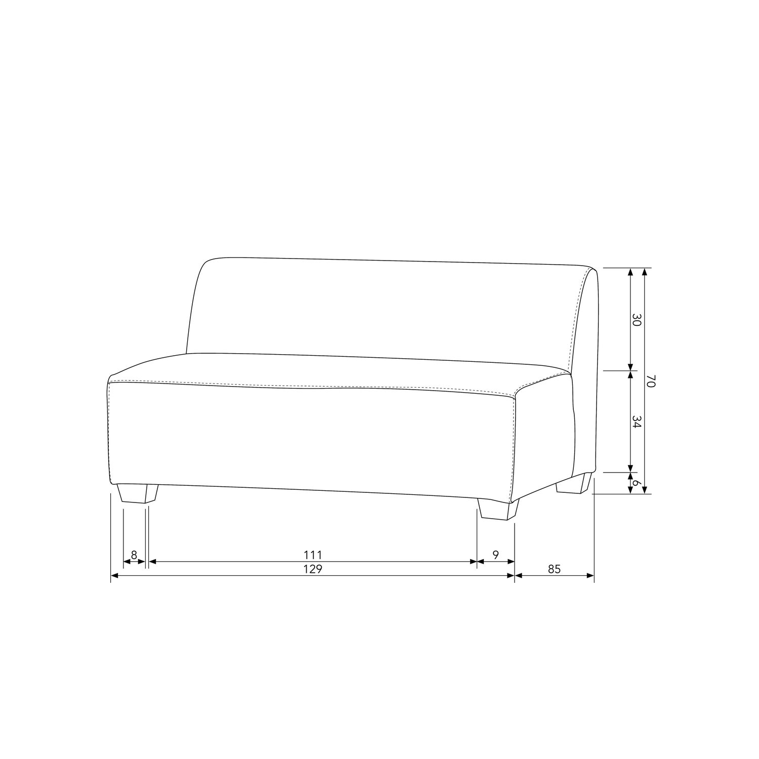 Hollandia Garten 2-Sitzer Sofa Grau