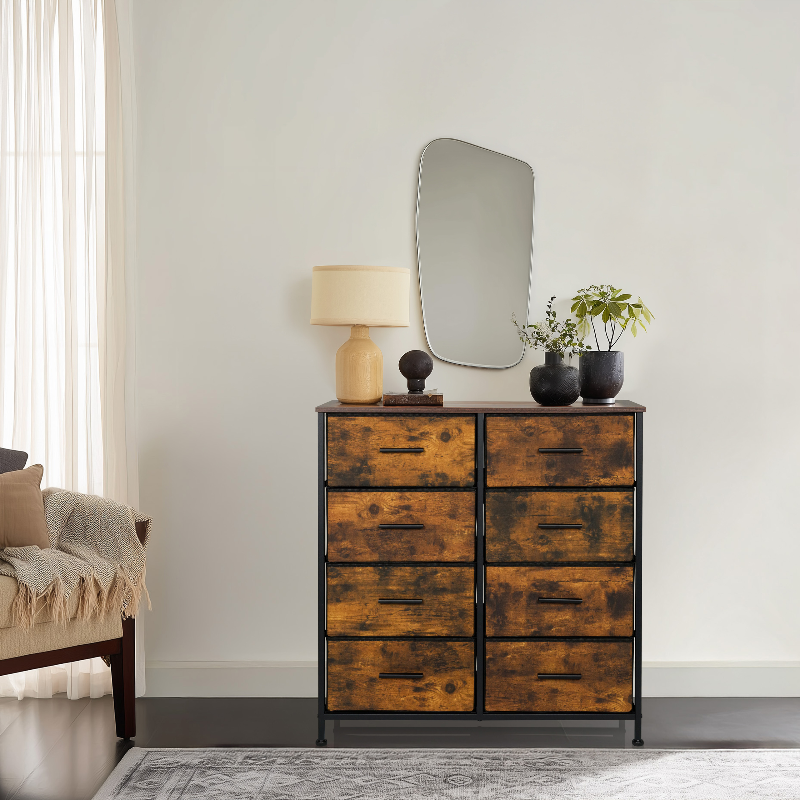 RAGALA LIGHT Wood veneer chest of drawers