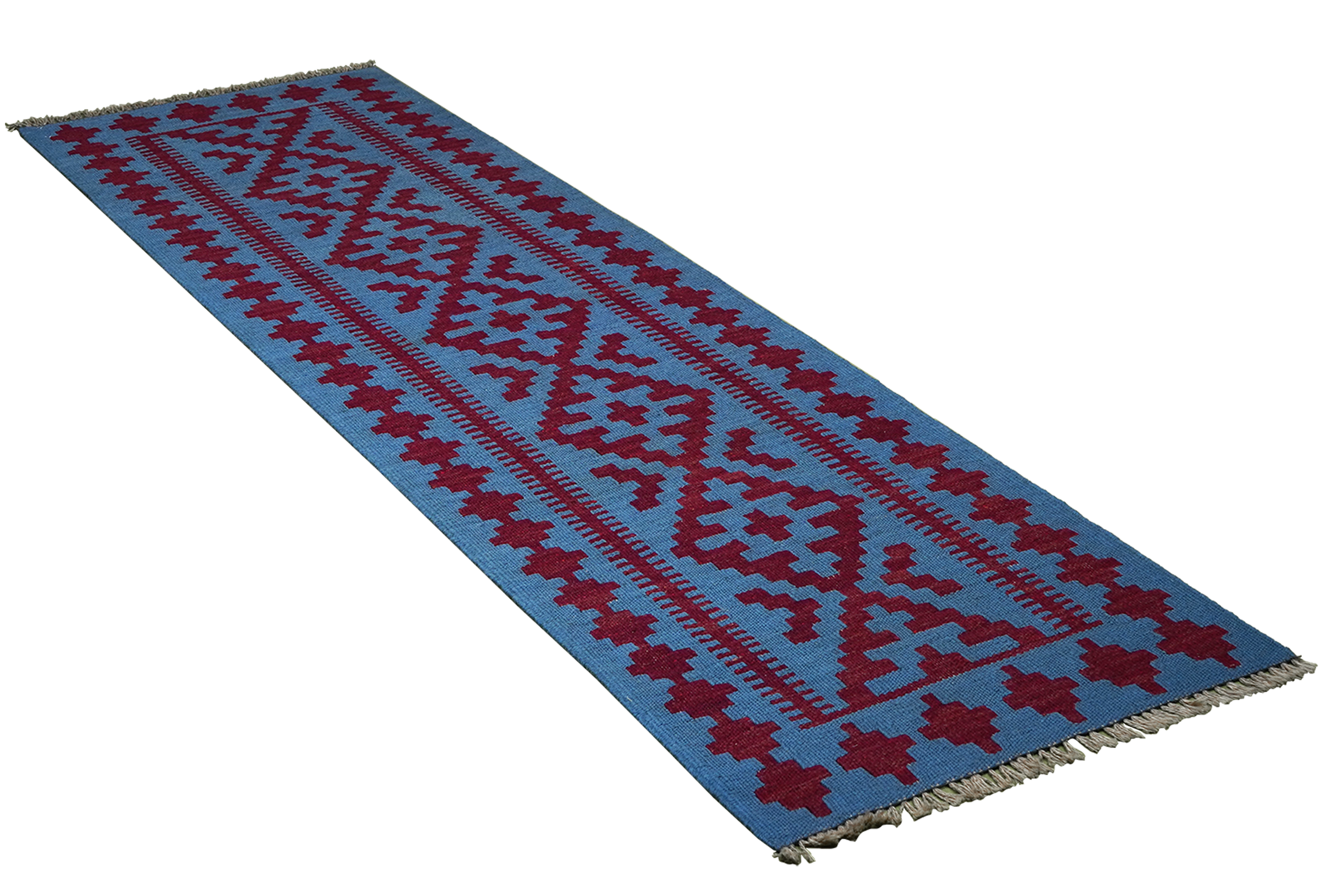 Kilim Gashgai Teppich Wolle Blau