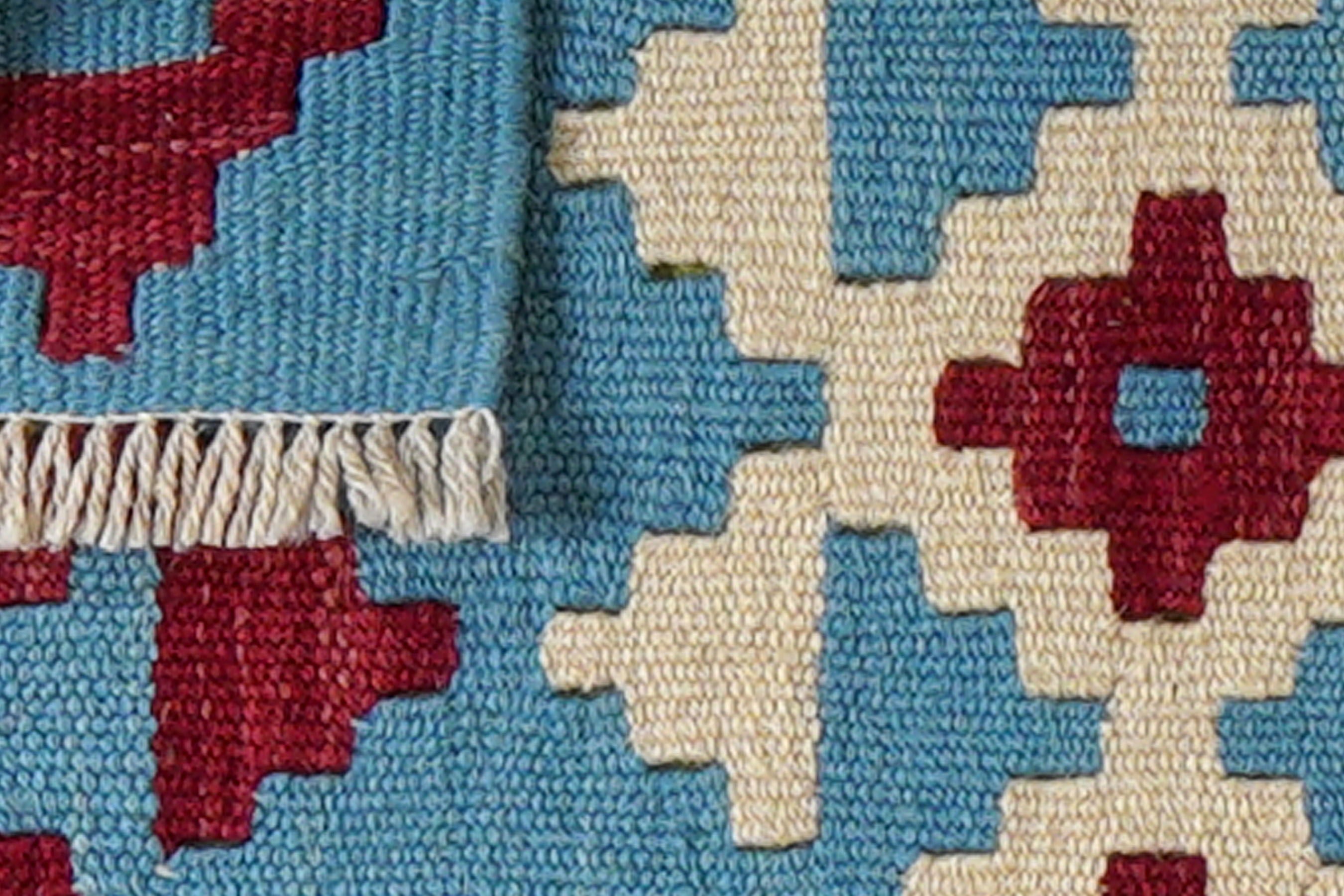 Kilim Gashgai Teppich Wolle Blau