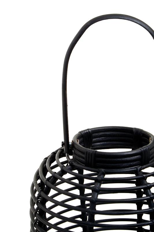 Mataram Kleine Schwarze Naturrattan Laterne
