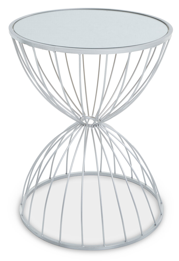 Jolie Hourglass Side Table Stainless Steel Silver