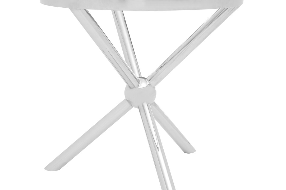 Tavolino rotondo acciaio inox argento