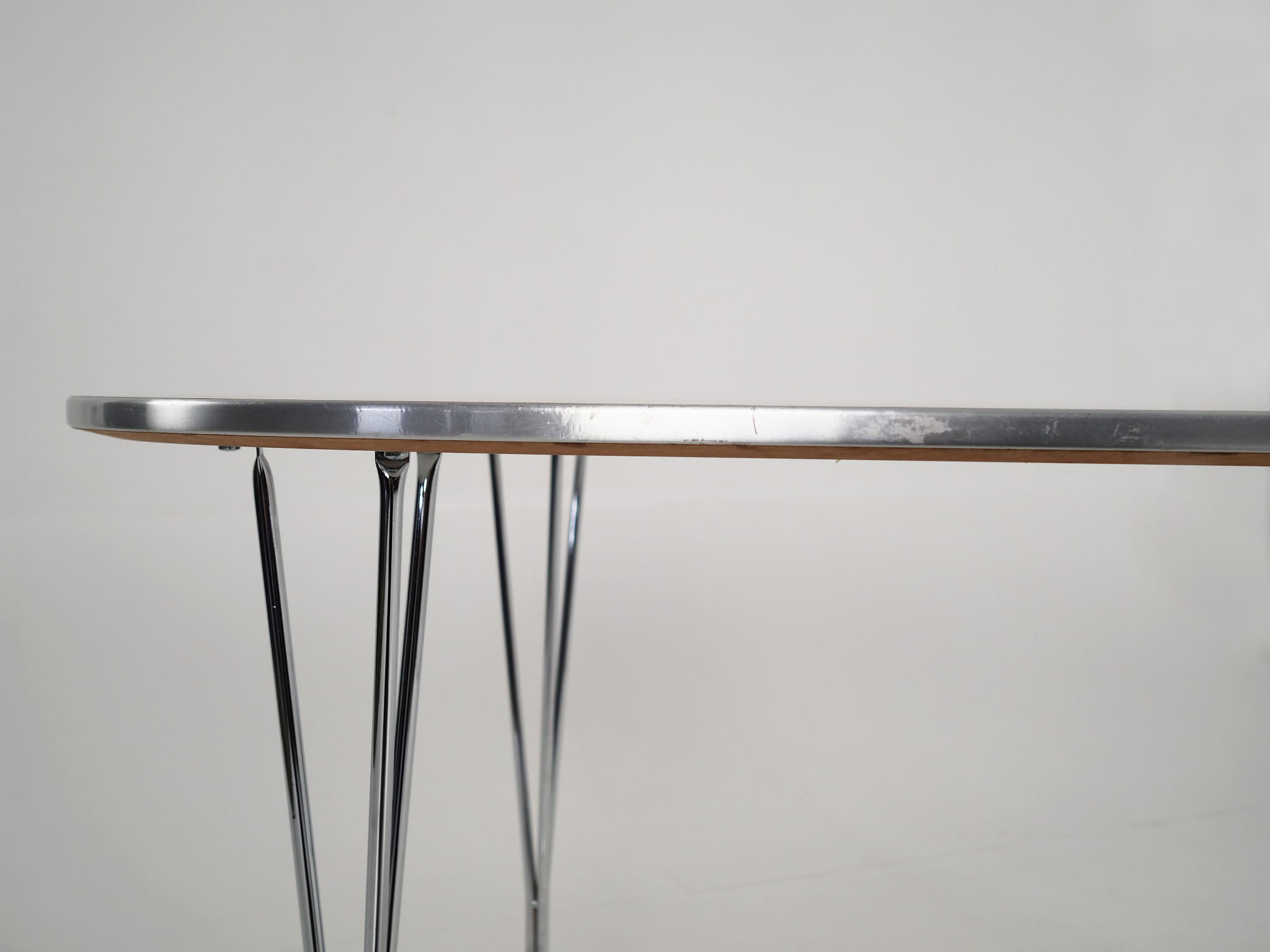 Vintage Tisch Metall Grau 1980er Jahre