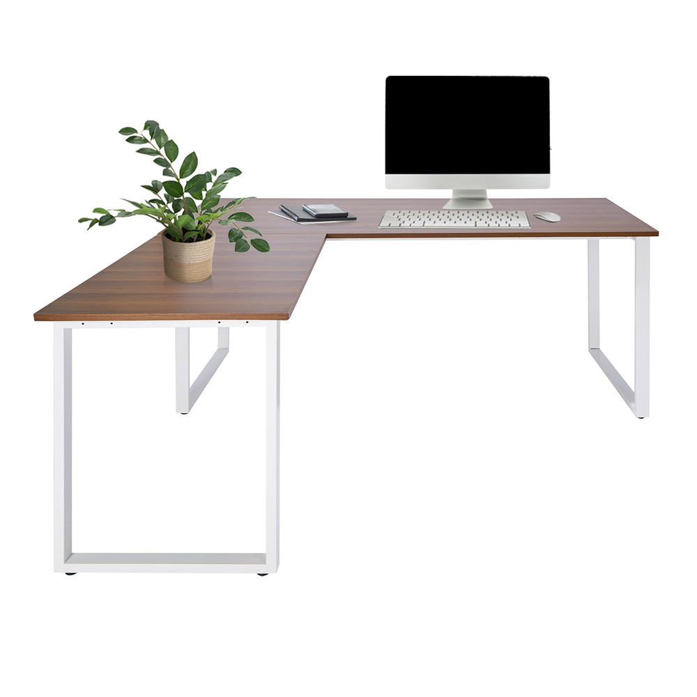 WORKSPACE XL I Eckschreibtisch Holz Grau