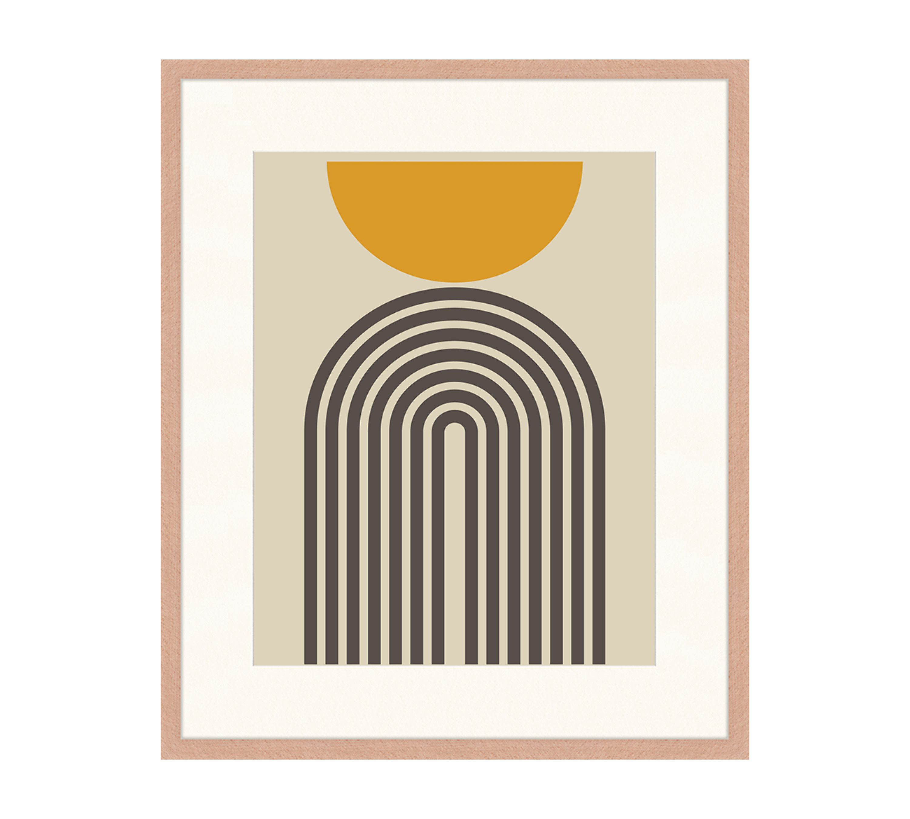 Mid Century Modern Art Print with Frame Multicolored