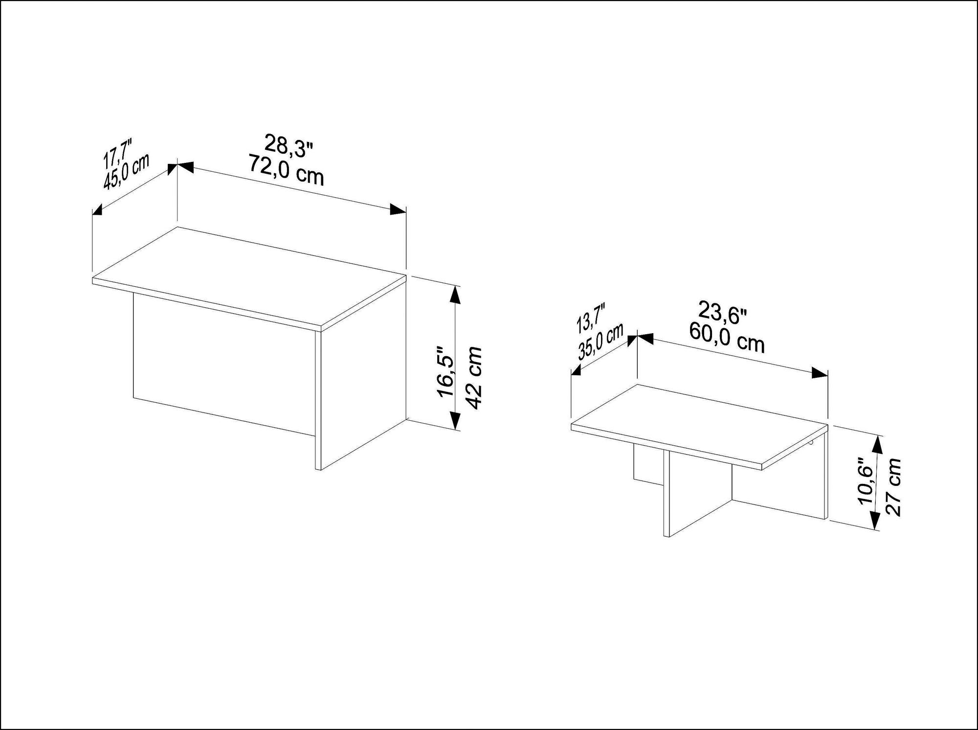 Twins Coffee table Brown White