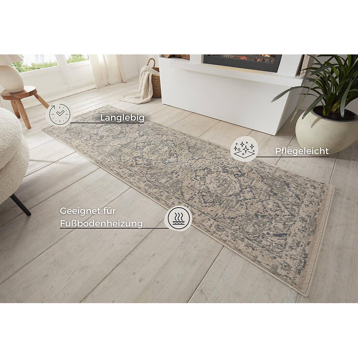 Sand Short-pile rug Beige 80 x 120 cm