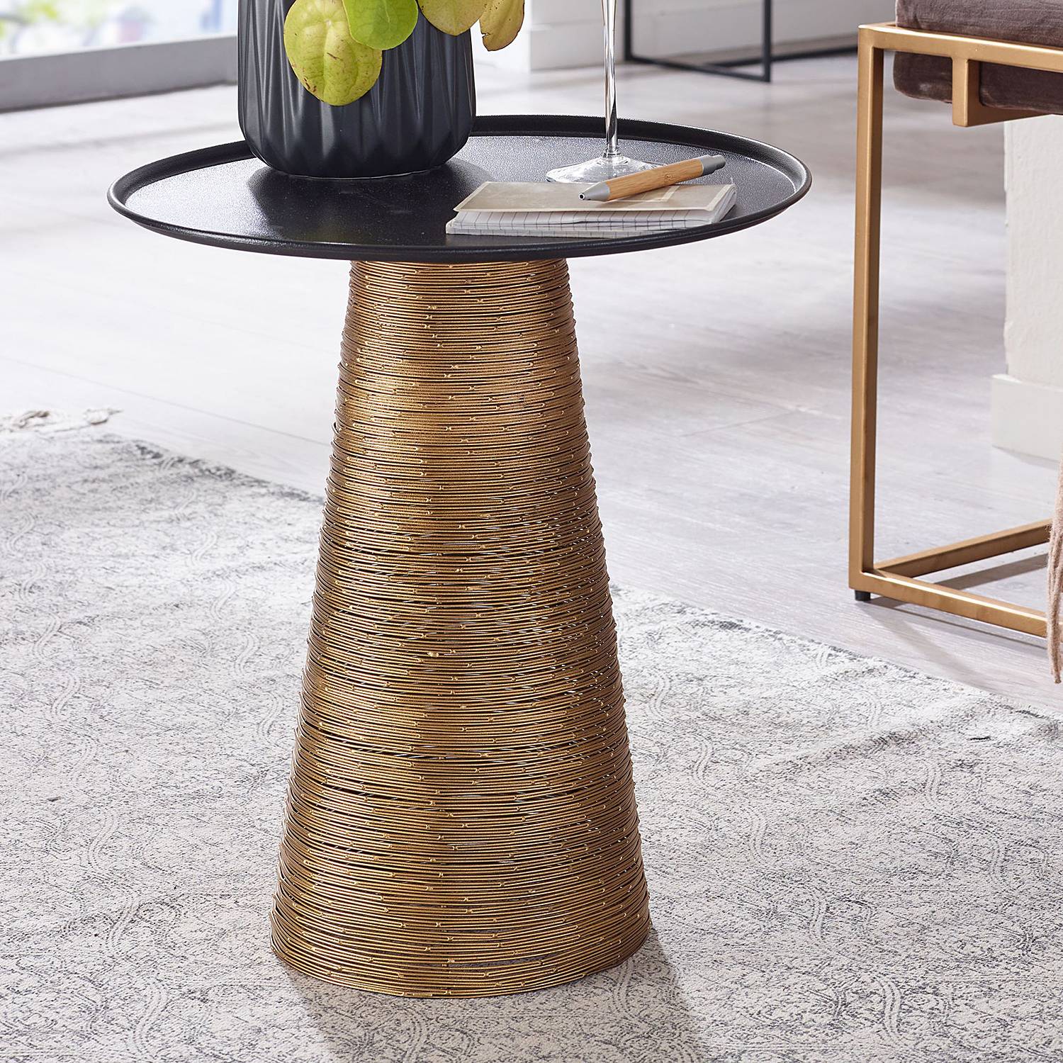 Beistelltisch Sandur Metall Schwarz Gold