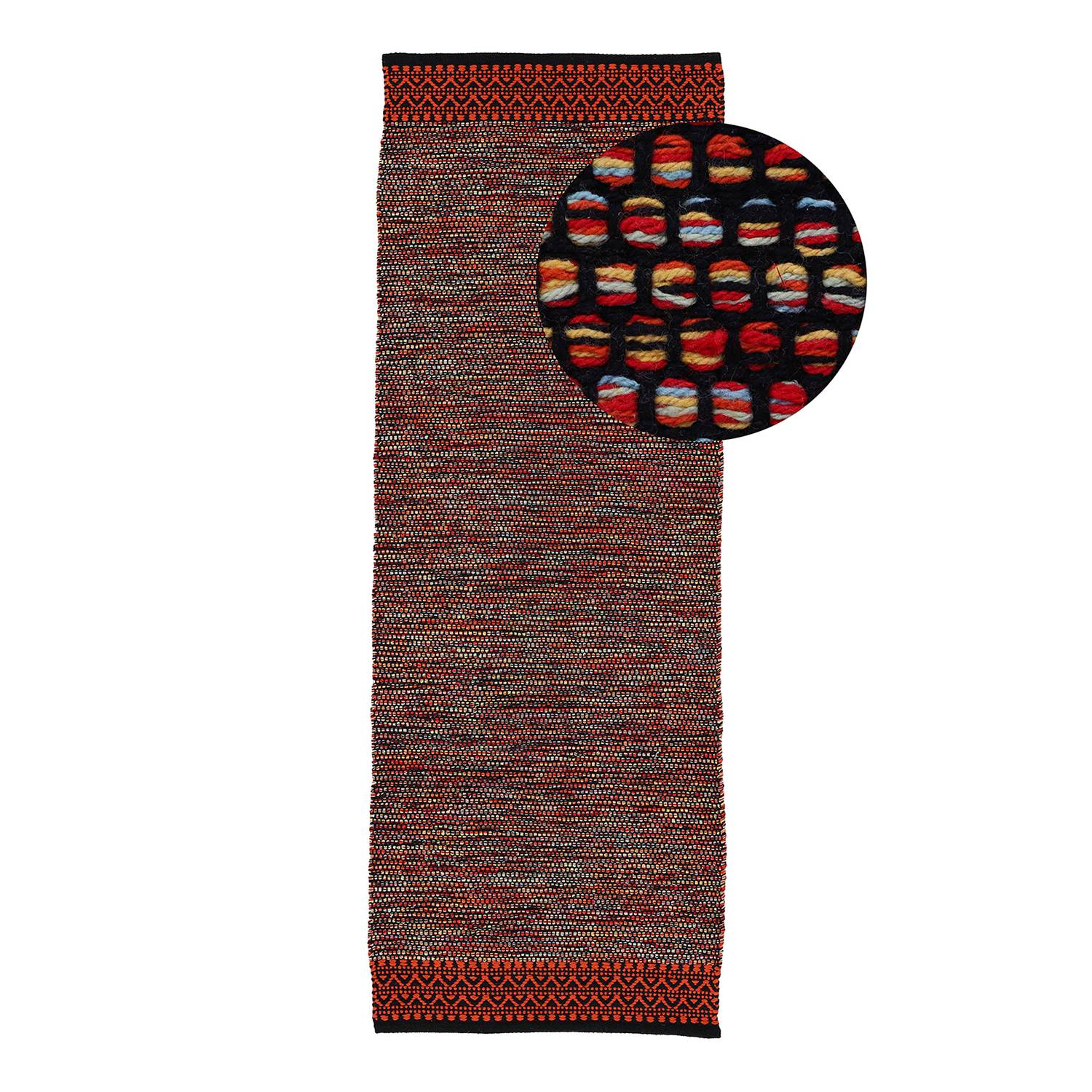Kelim Mia Läufer Baumwolle Wendbar Orange 60 x 180 cm