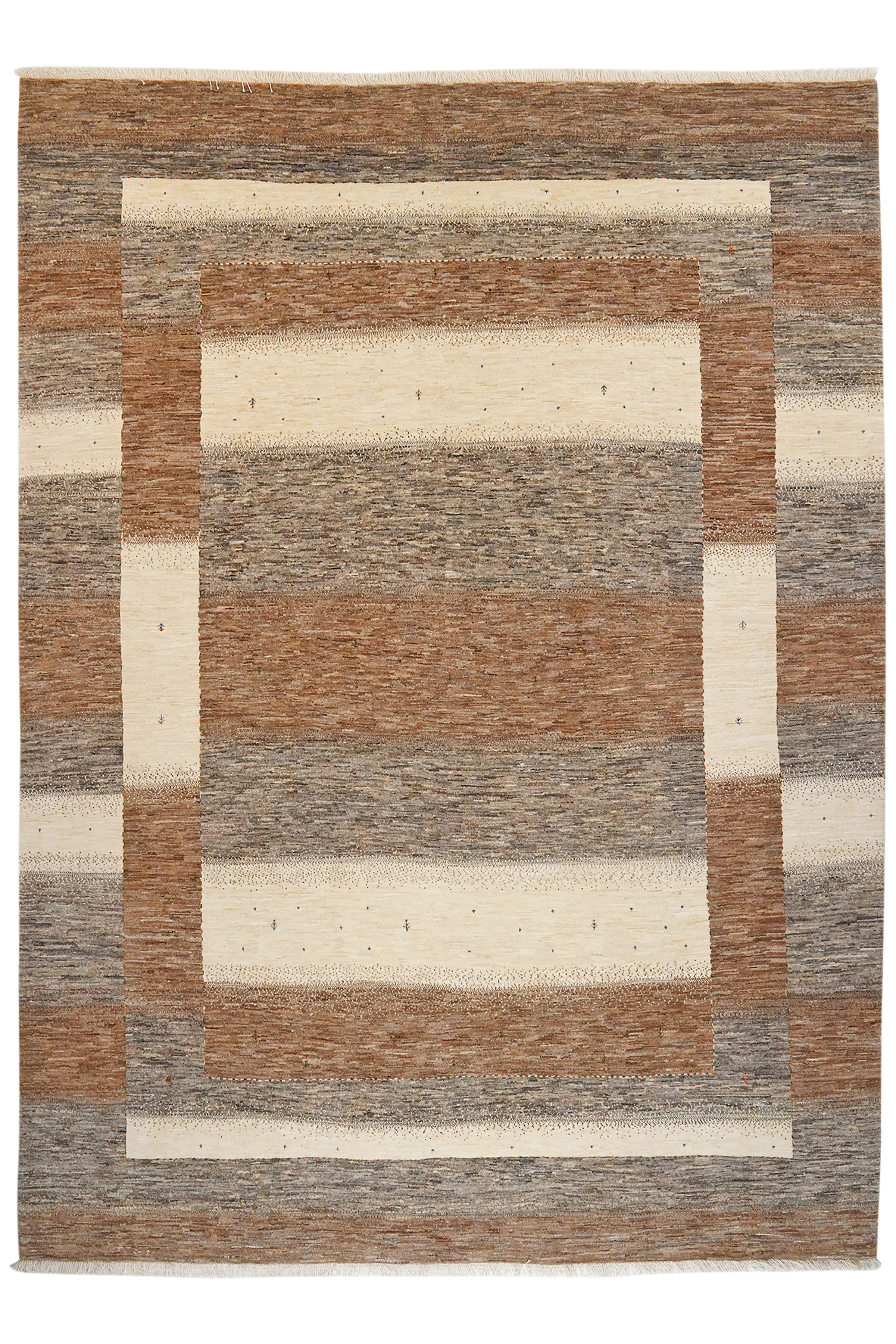 Rizbaf Gabbeh Teppich Wolle Beige