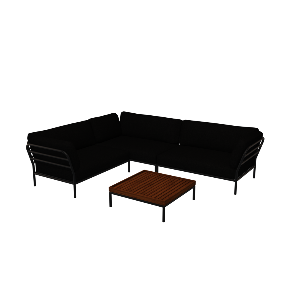 2x LEVEL Sofa Links, Sofa Rechts & Couchtisch Sooty Grau