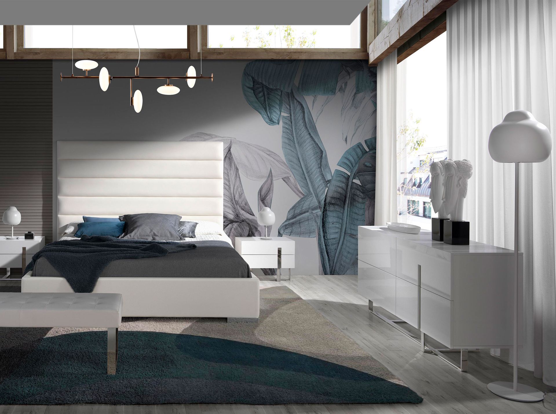 Sideboard Chrome-plated steel White