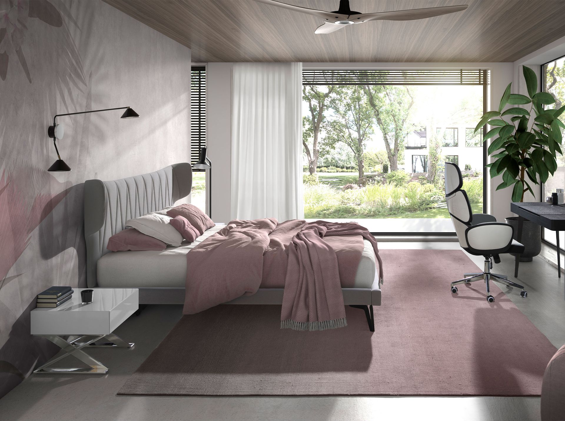 7007 Nachttisch Verchromter Stahl Weiß