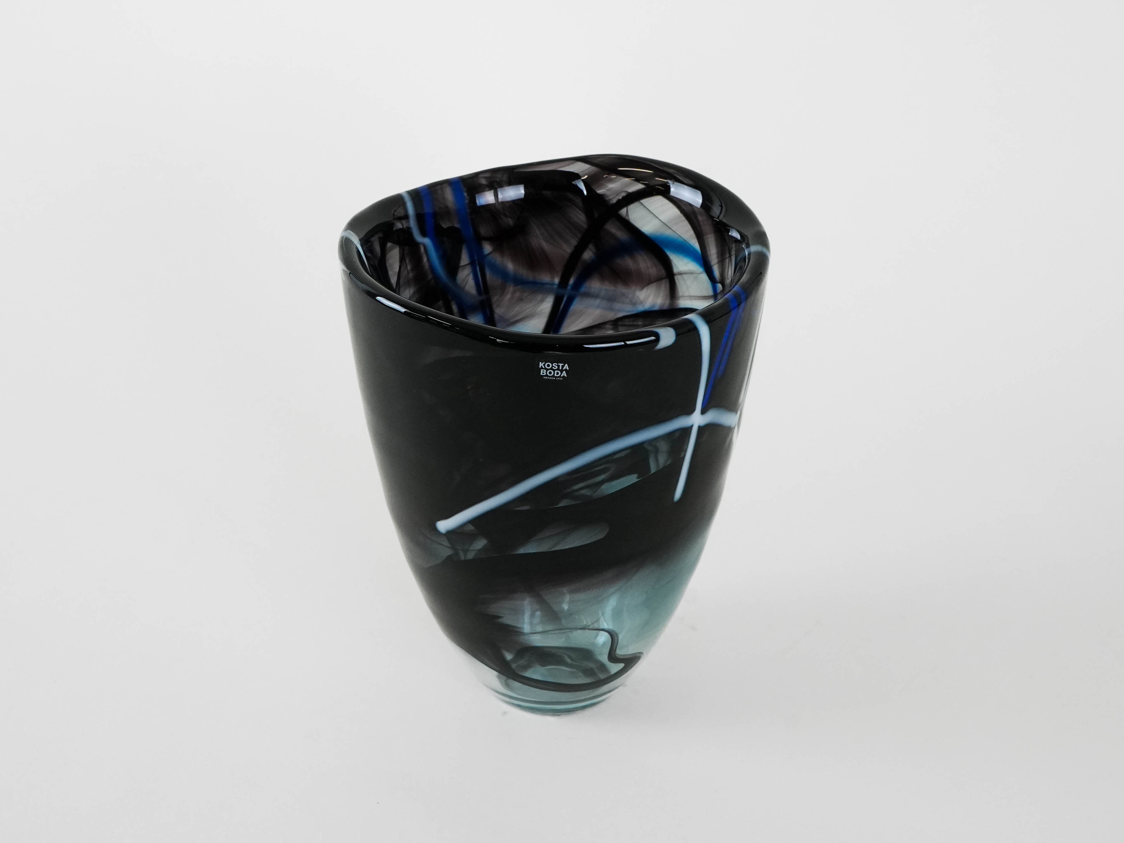 Glass vase Blue 1980s